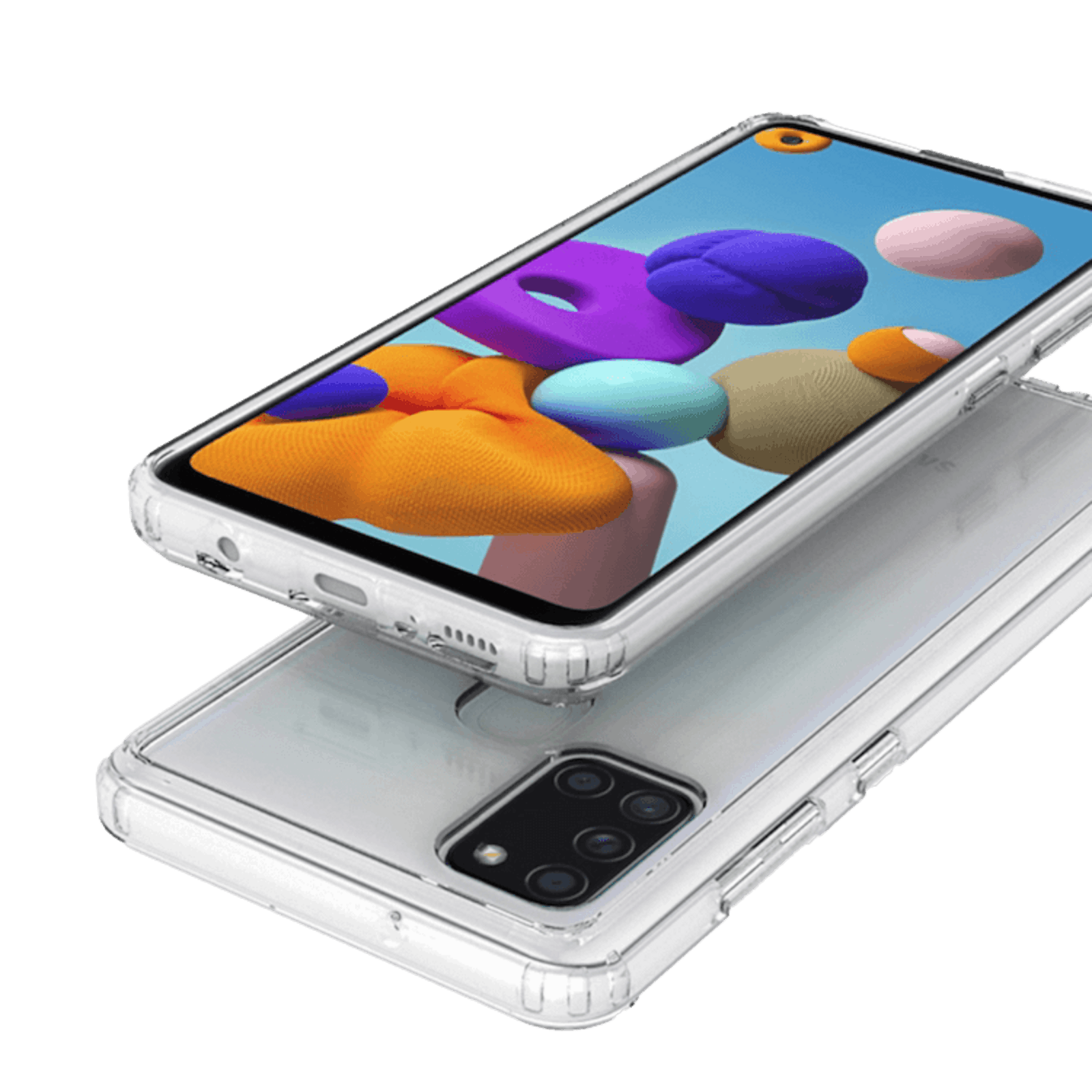 CaseBody Samsung Galaxy A21s Clear Guard Hoesje Transparant