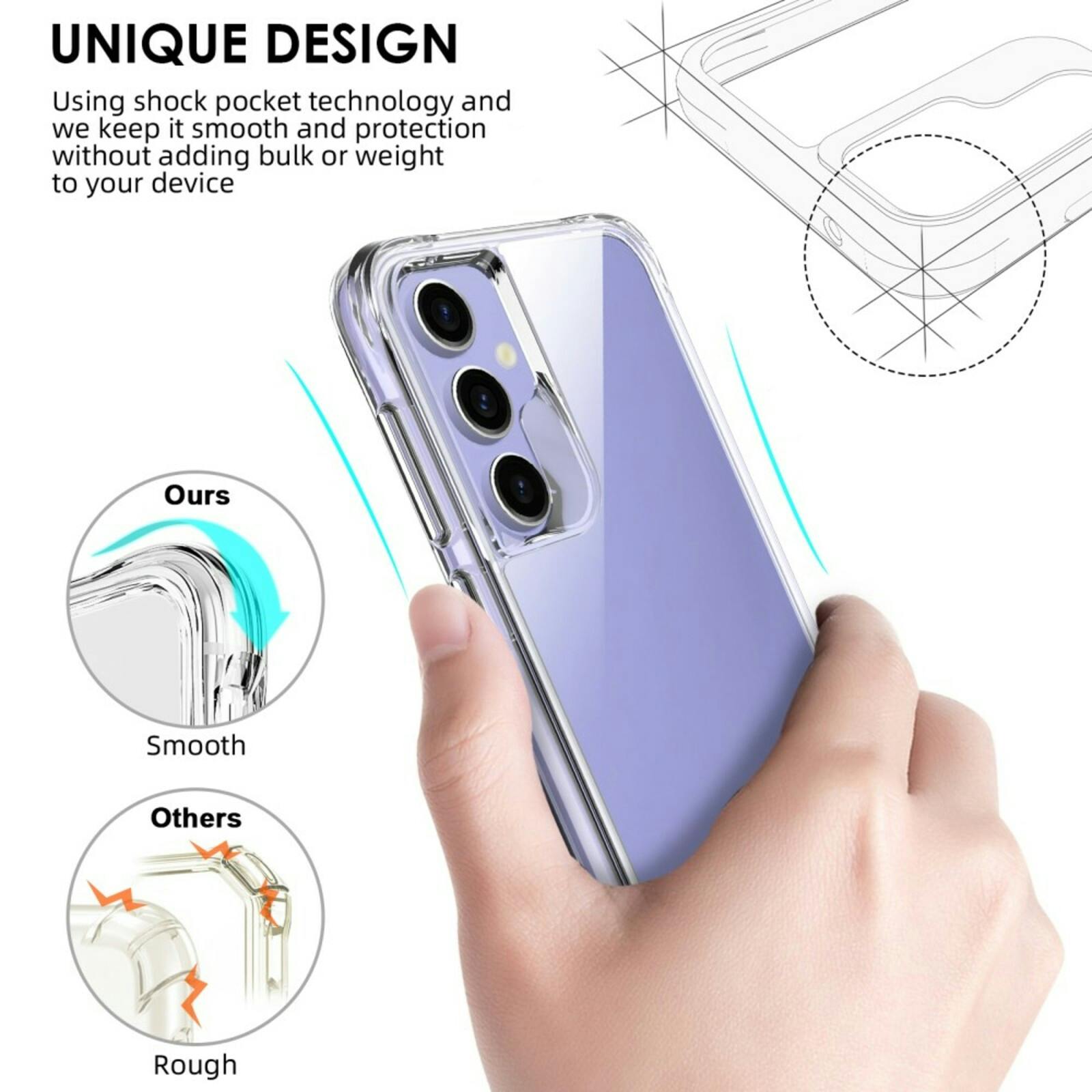 CaseBody Samsung A35 Dual Layer Anti-Shock Hoesje Transparant