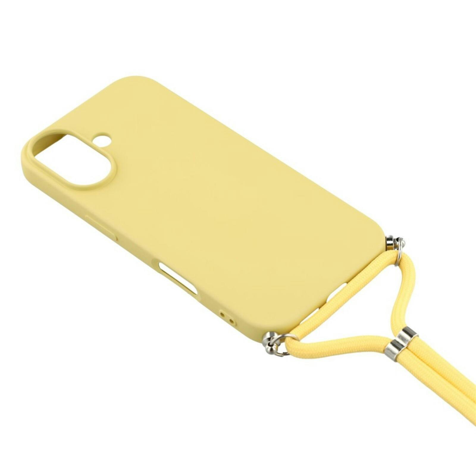 Mocaa Apple iPhone 17 Hoesje met Koord Geel