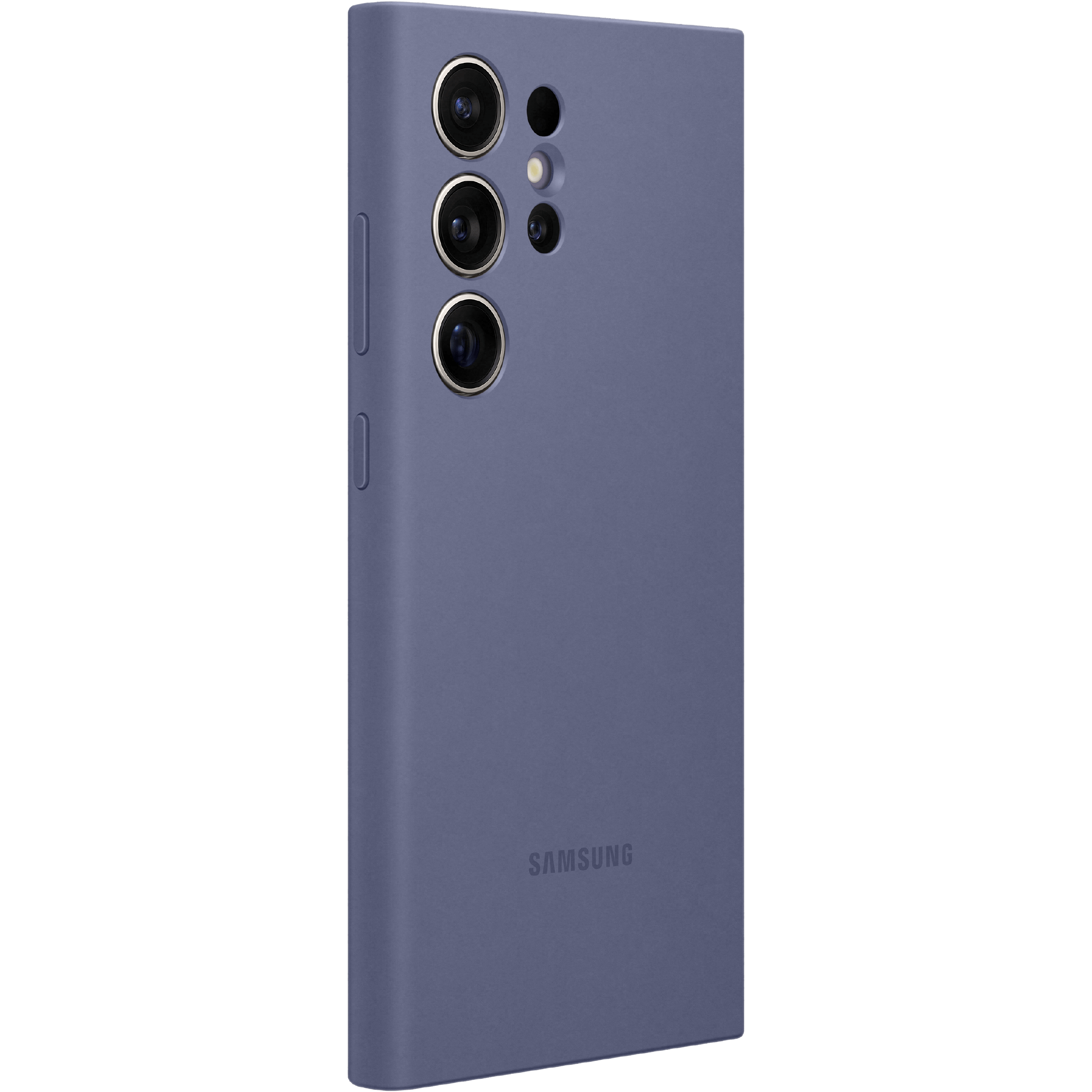Samsung Galaxy S24 Ultra Siliconen Hoesje Paars - Zijkant