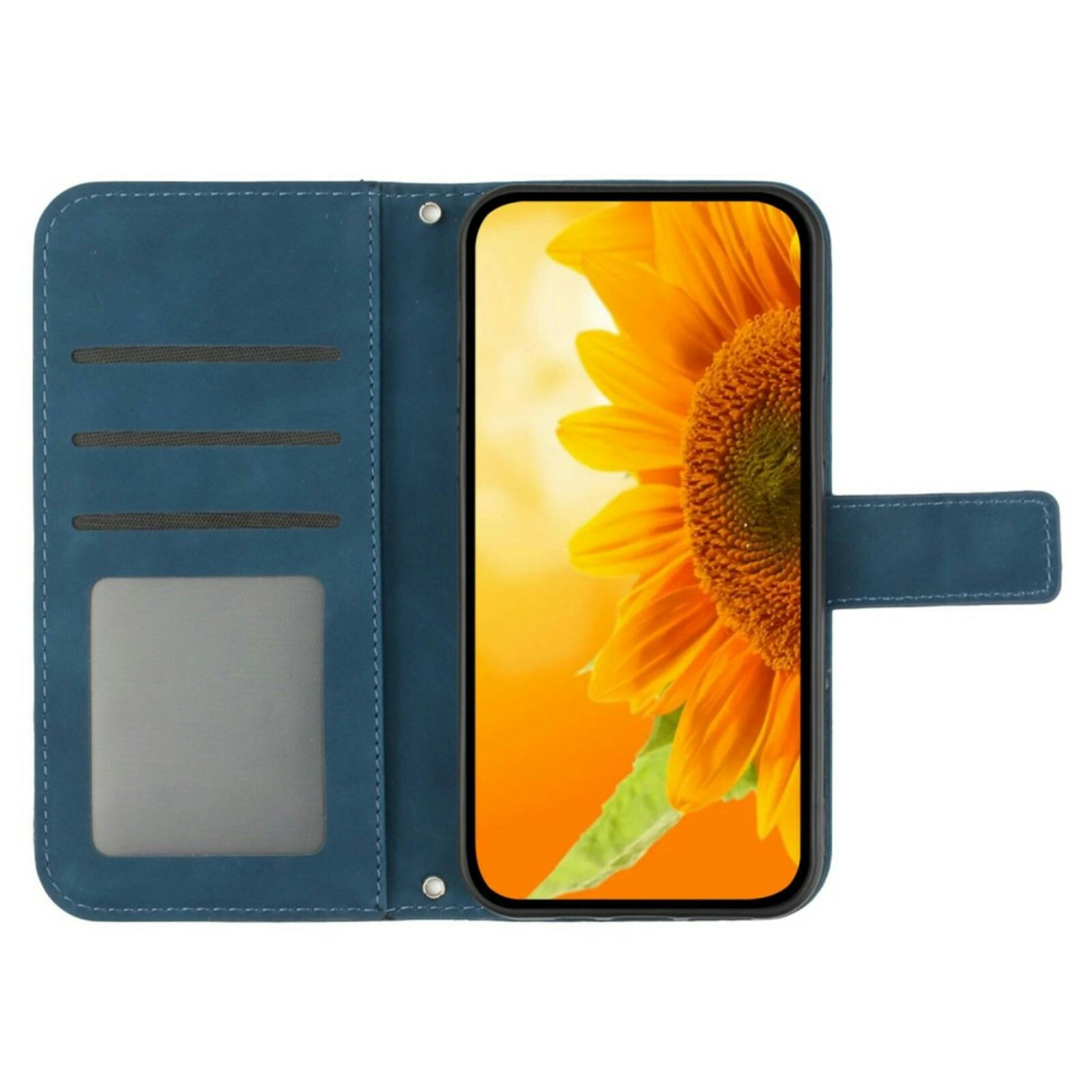 Mocaa Samsung Galaxy S24 FE Sunflower Bookcase met Koord Donkerrood
