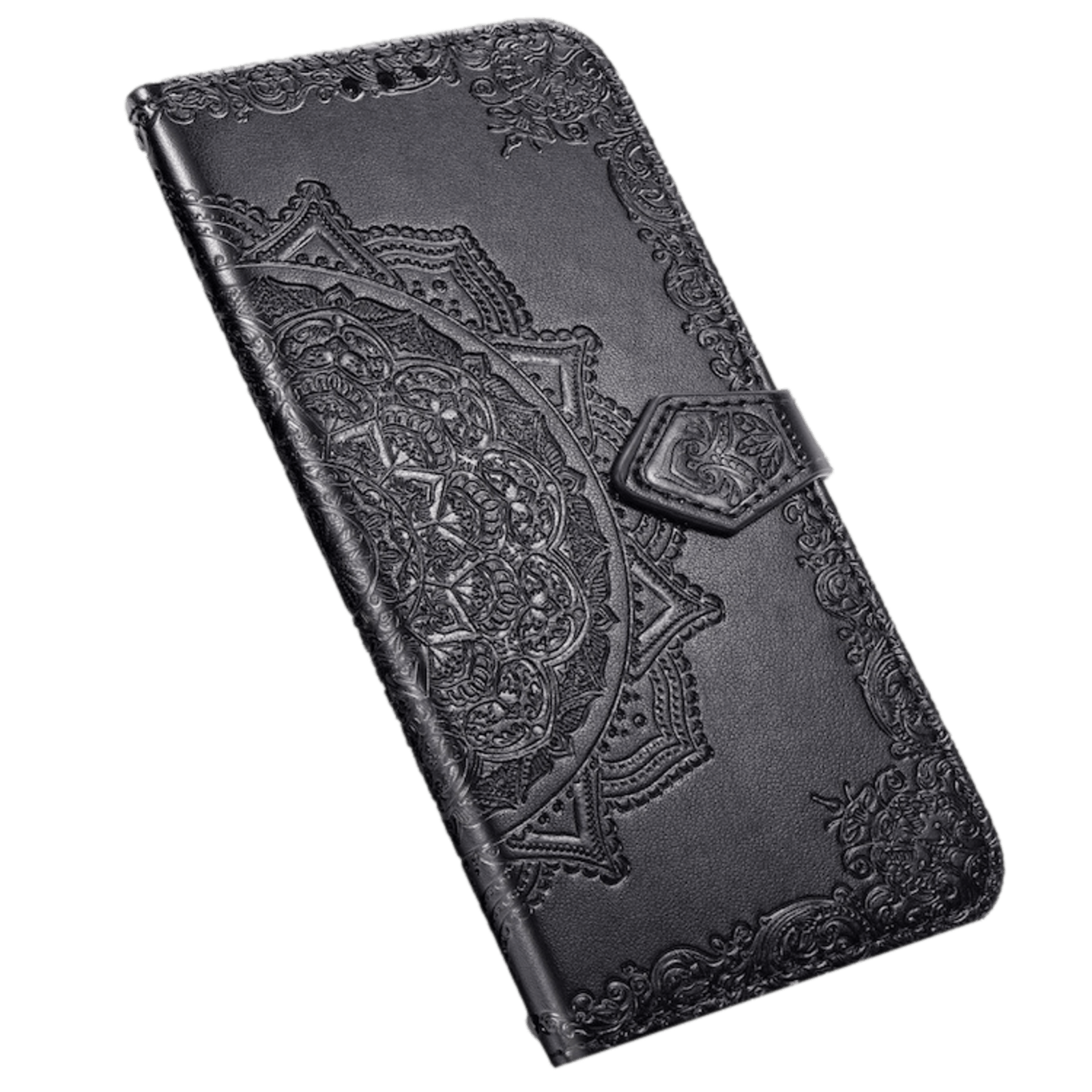 Comfycase Samsung Galaxy S20 Mandala Booklet Telefoonhoesje Zwart