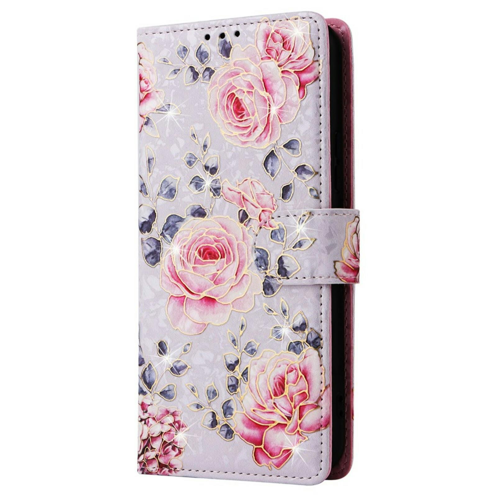 Mocaa Samsung A54 Glossy Floral Series Bookcase Roze