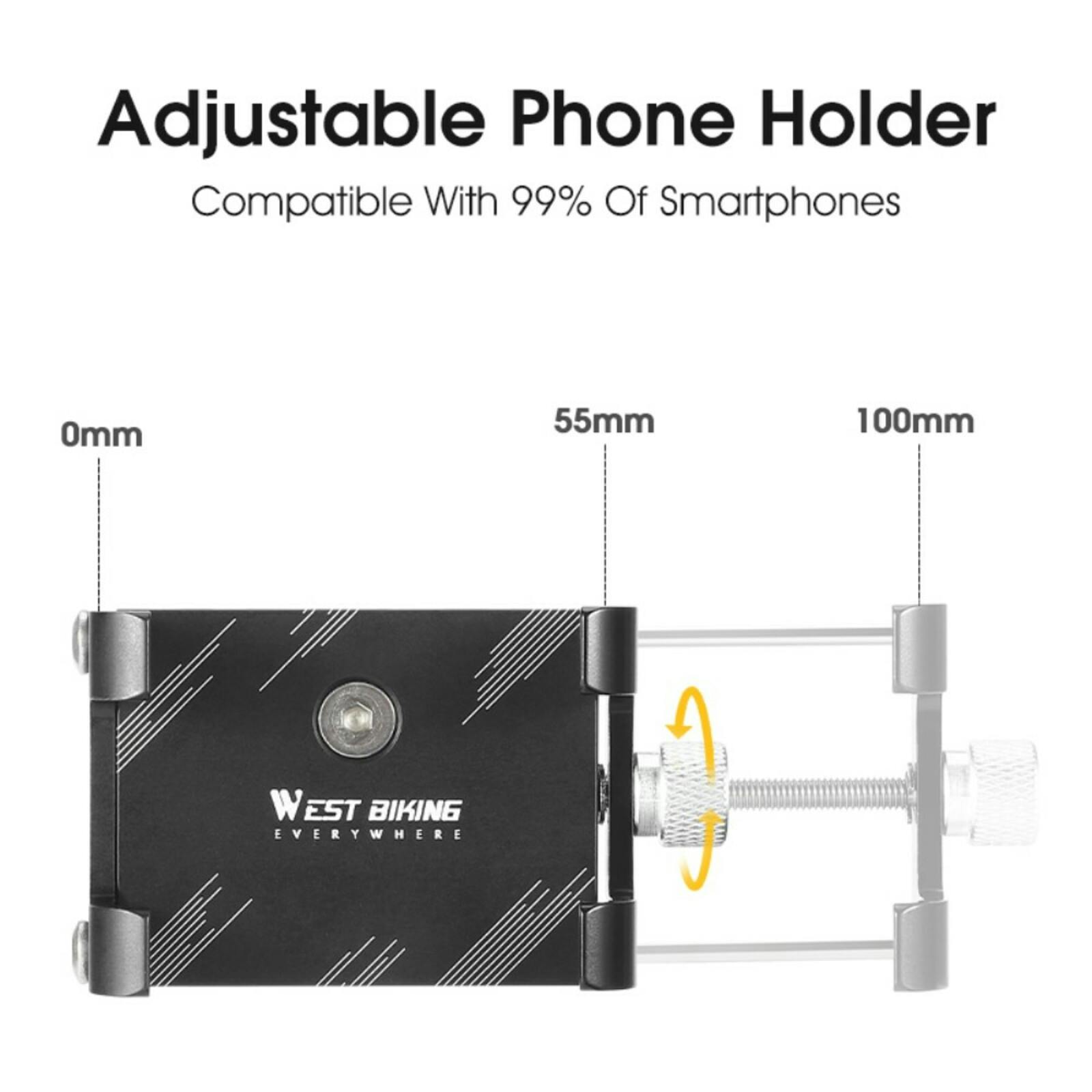 West Biking Lichtgewicht Fietshouder Verstelbaar Zwart