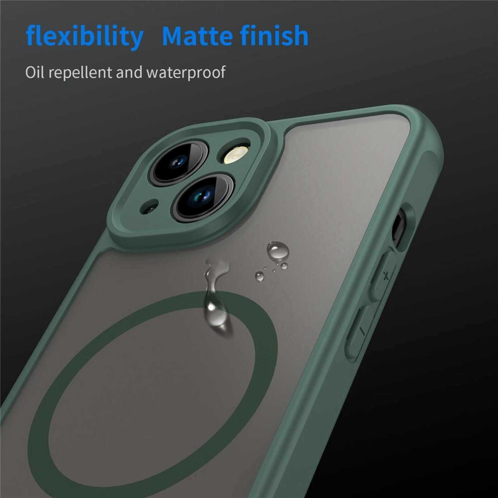 Mocaa Apple iPhone 15 Slim Anti-Shock MagSafe Hoesje Groen