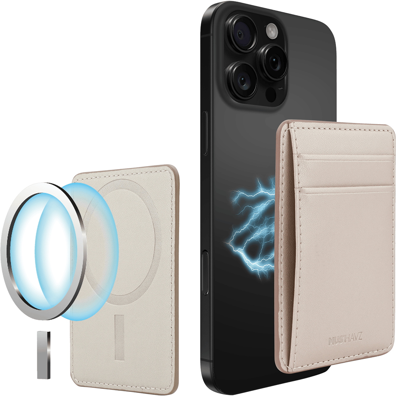 Musthavz MagSafe Vegan Leather Wallet Goud