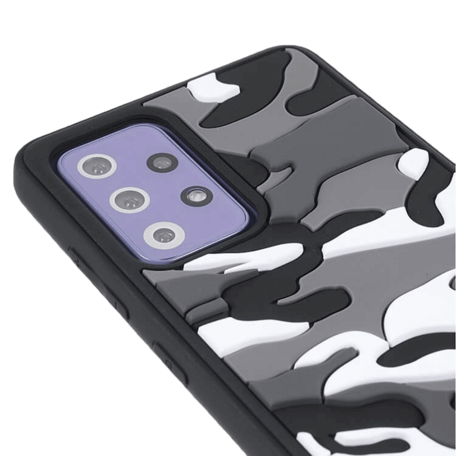 Mocaa Samsung Galaxy A52(s) 3D Camo Hoesje Zwart