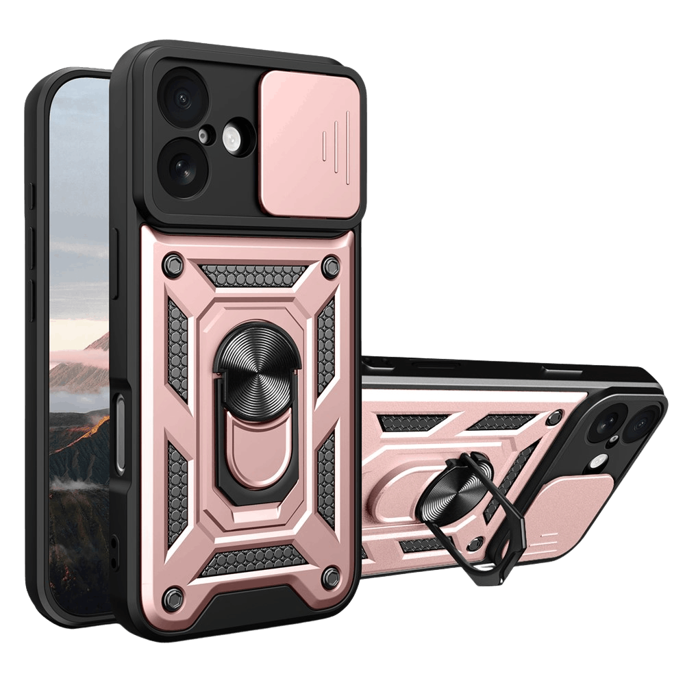 CaseBody Apple iPhone 17 Shield Case met Camera-schuif Roze