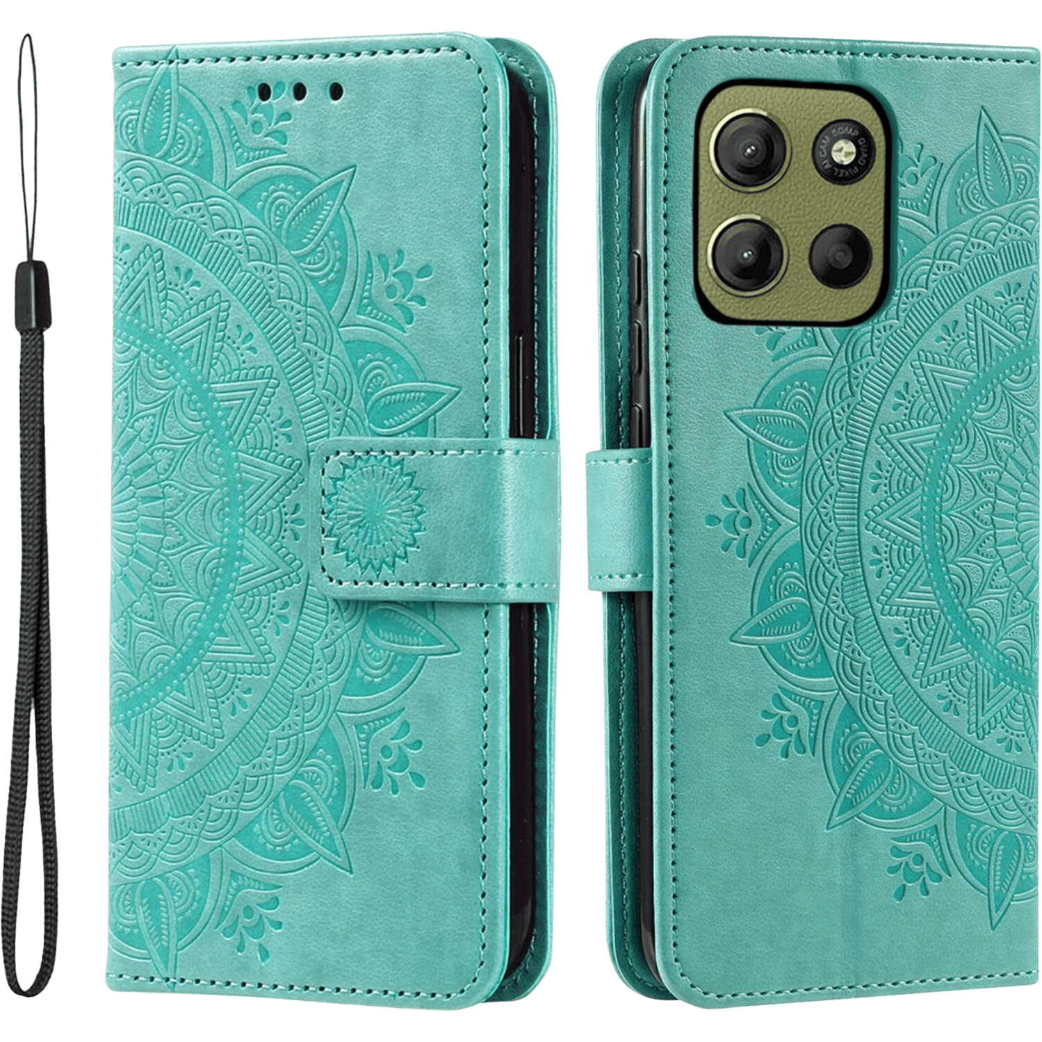 Comfycase Motorola Moto G17 Power Mandala Wallet Groen