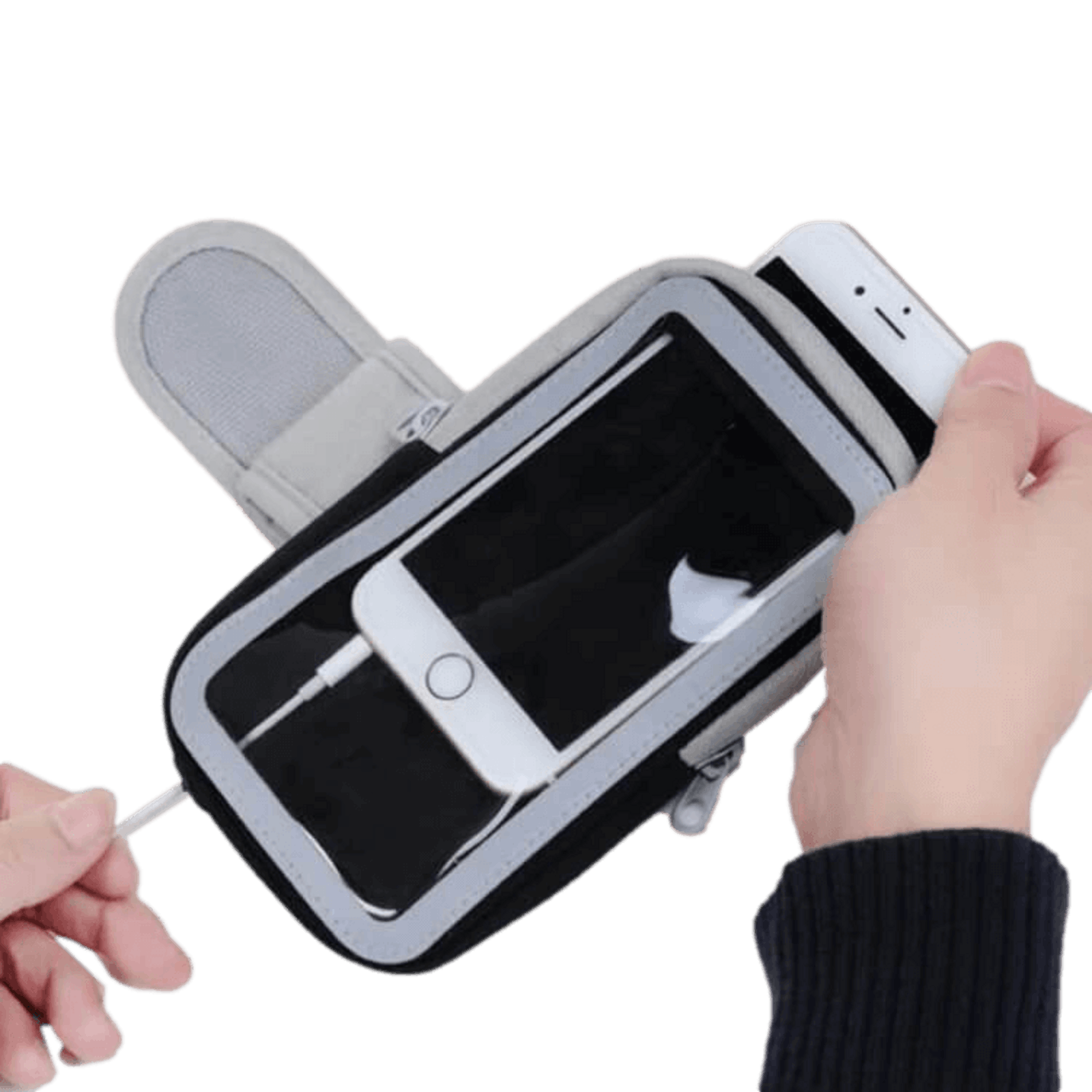 Comfycase Touchscreen Sportarmband Grijs XL