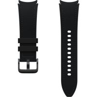 Samsung Galaxy Watch4/5/6 Leren Horlogeband Zwart - Voorkant