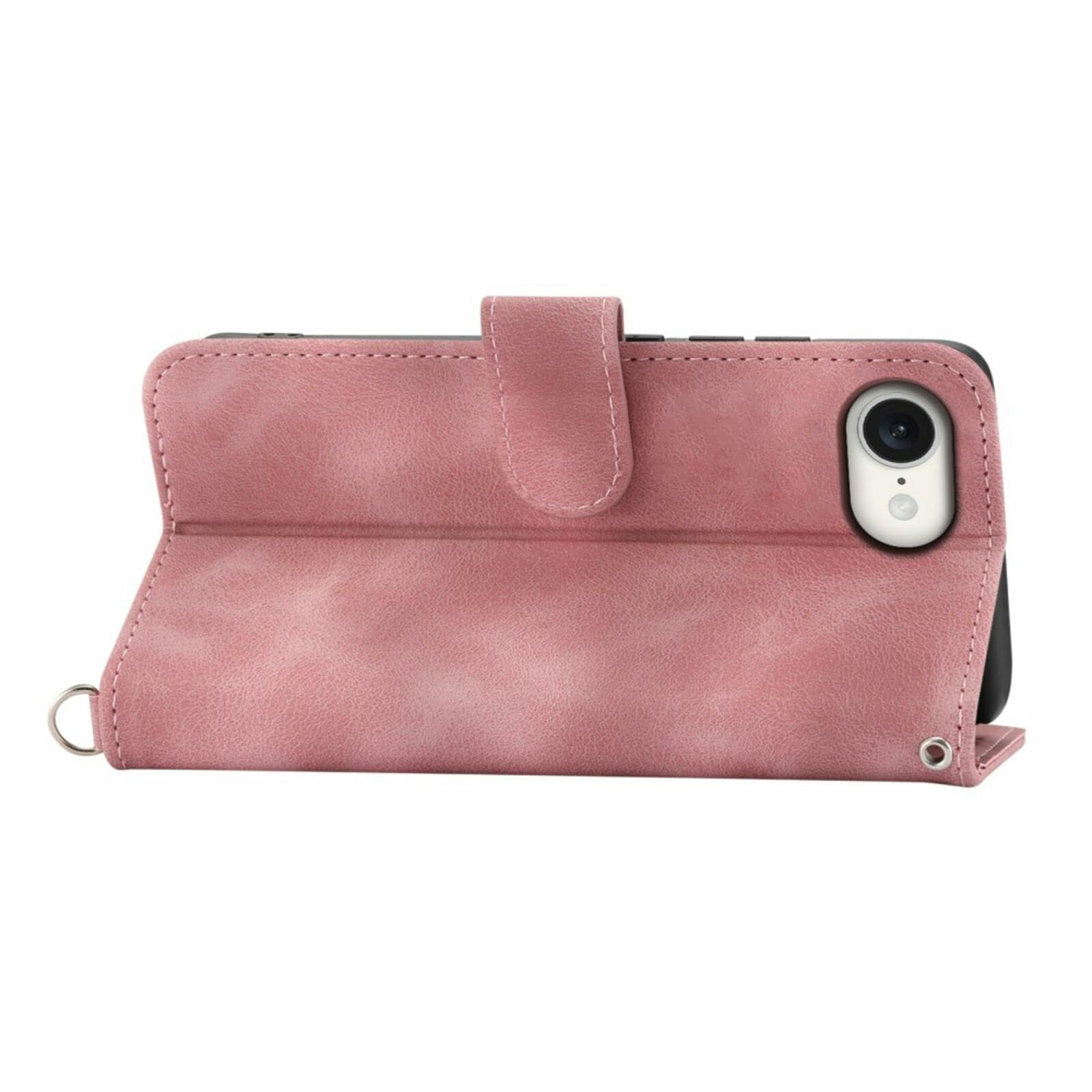 Comfycase Apple iPhone 16e Zacht Boek Hoesje met Gravure Roze