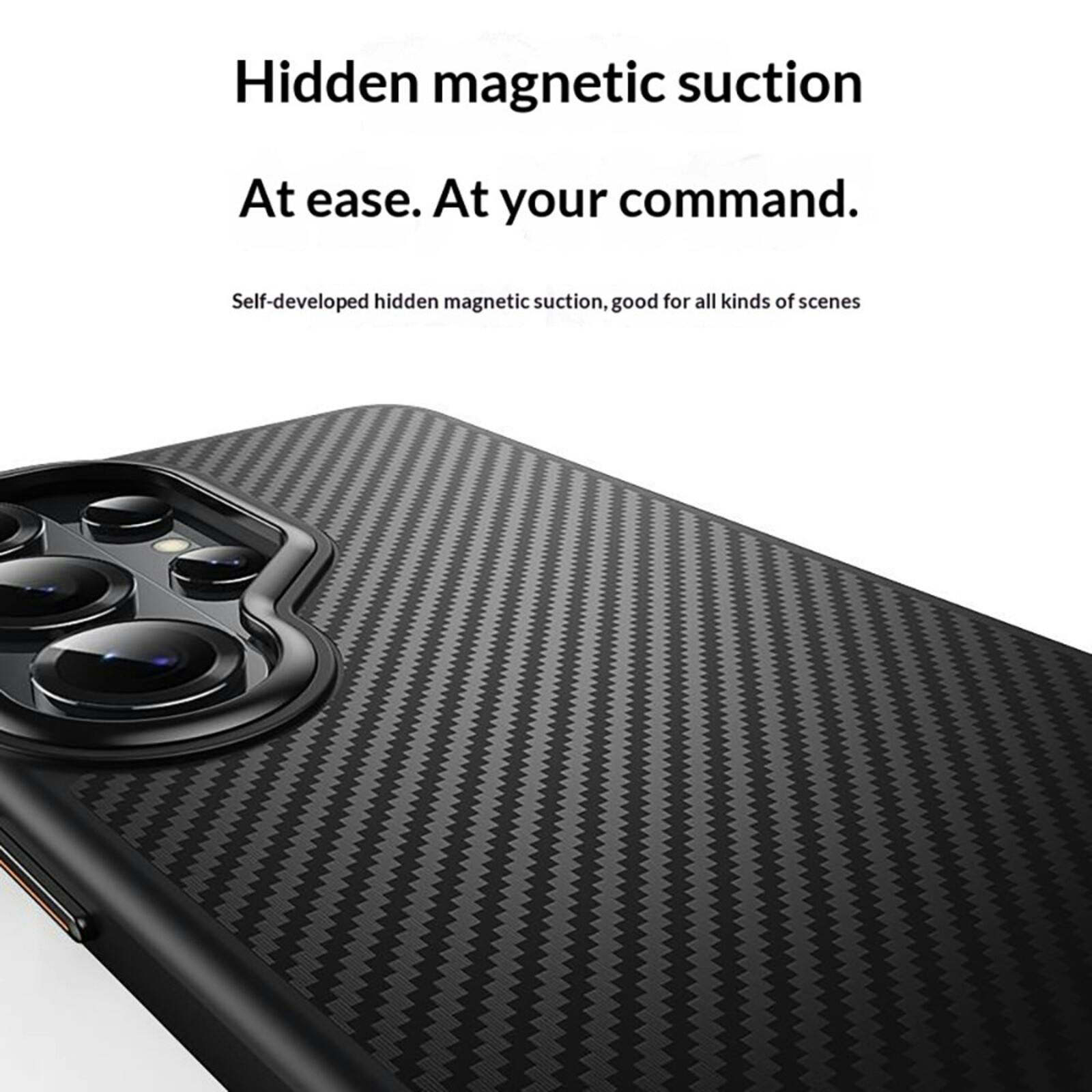 CaseBody Samsung Galaxy S26 Ultra Carbon Fiber Magnetic Hoesje Zwart