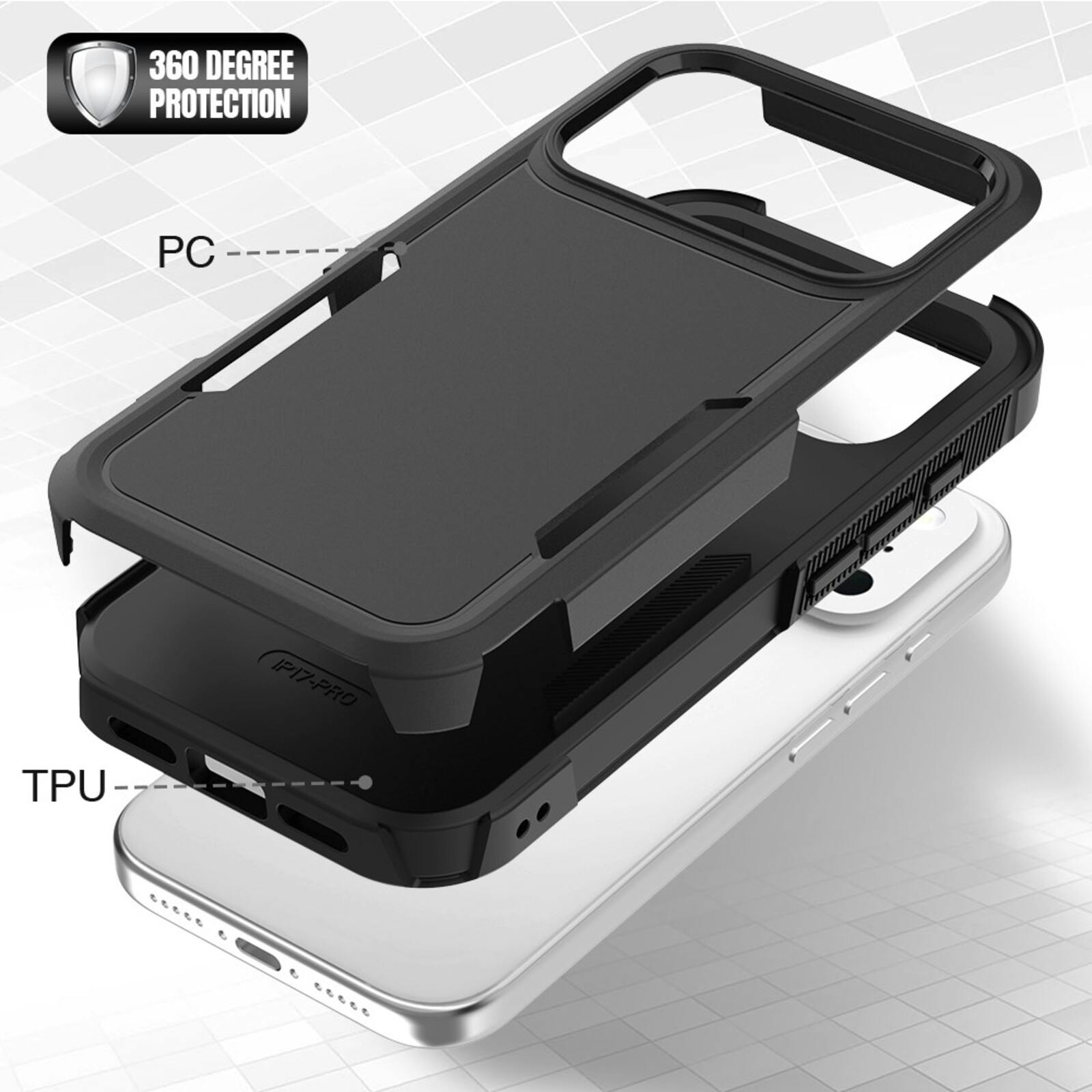 CaseBody Apple iPhone 17 Pro / 18 Pro Rugged Armor Back Cover Zwart