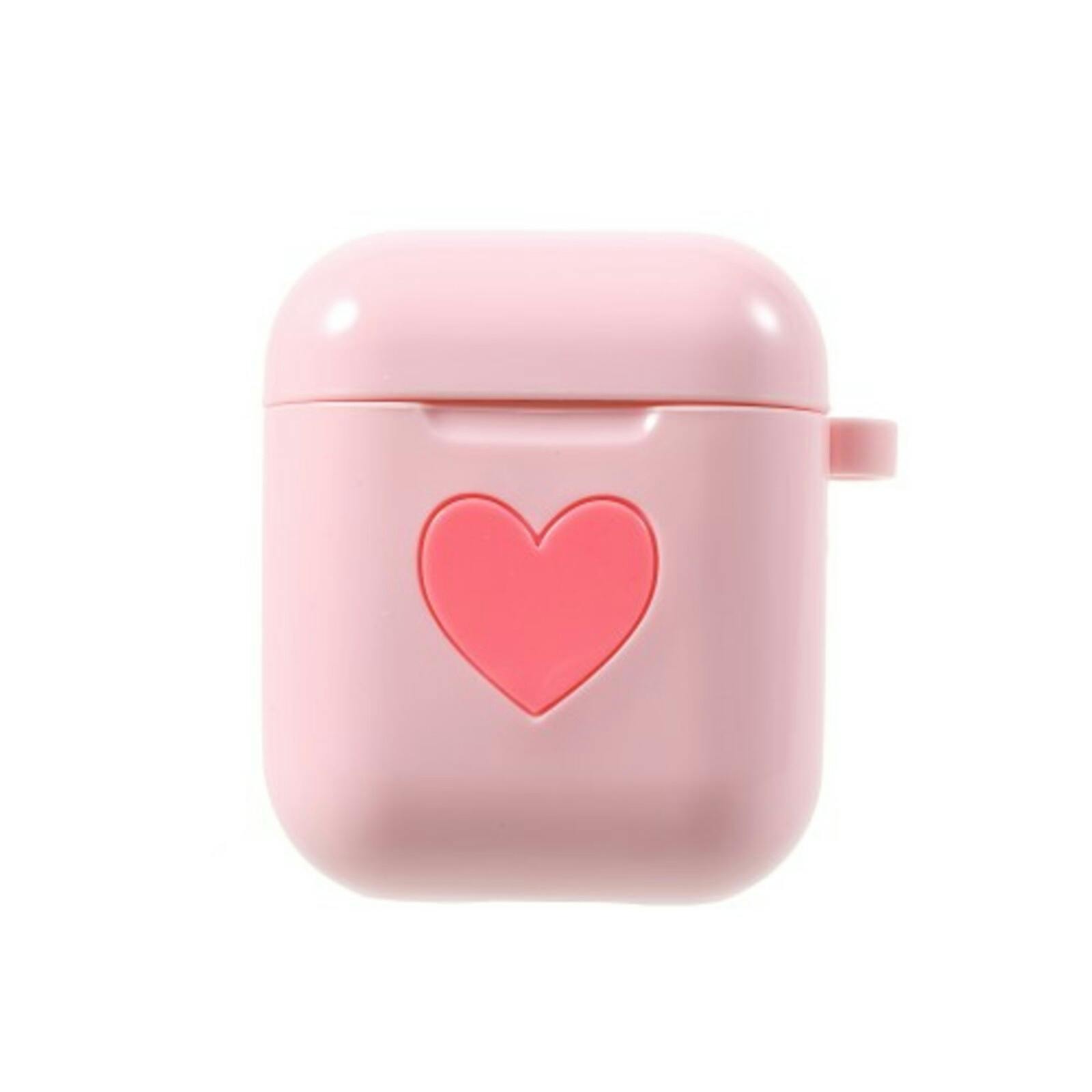 CaseBody Heart Siliconen Beschermhoesje AirPods 1/2 met Haak Roze