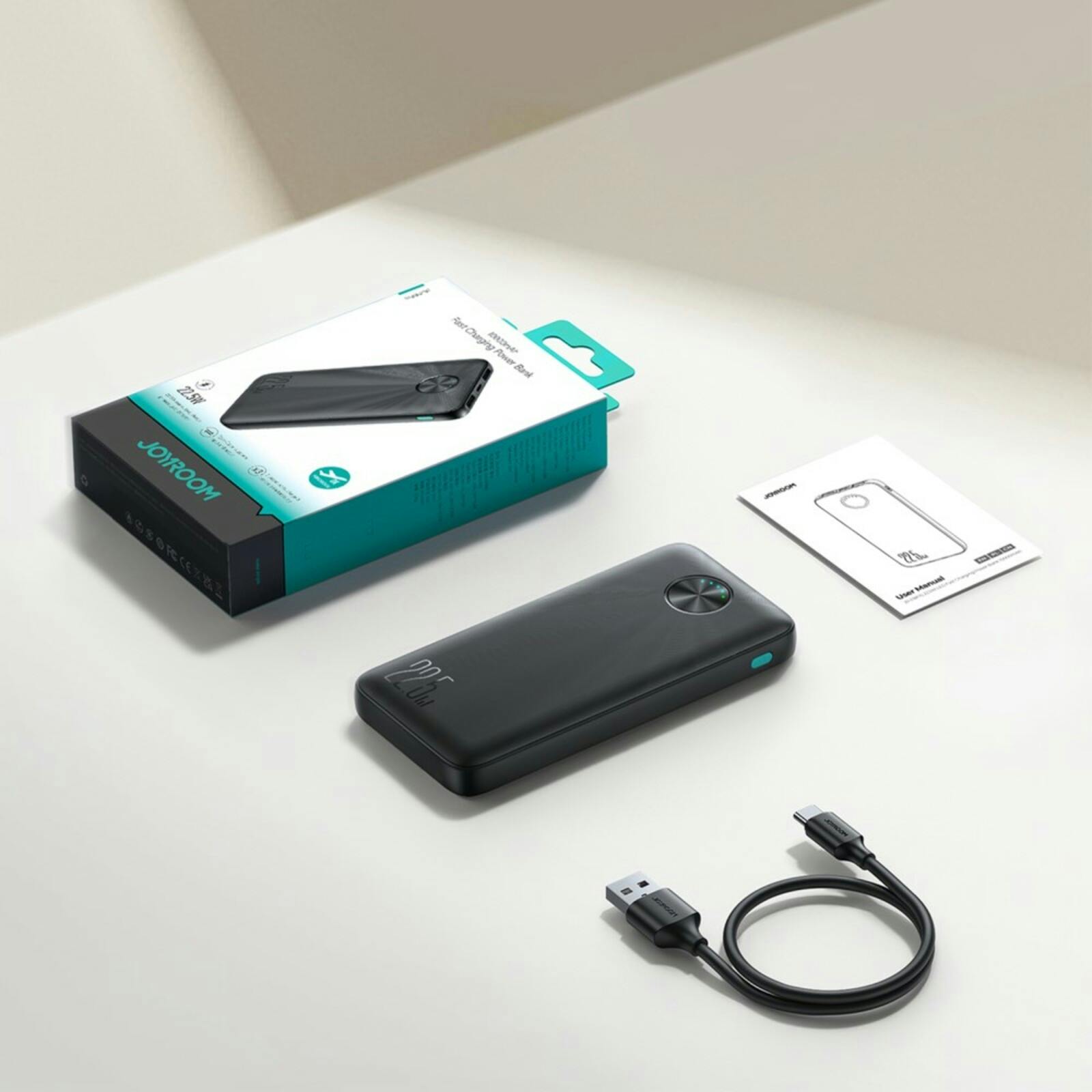 Joyroom 10.000mAh 22.5W PD Fast Charging Powerbank Zwart 10.000 mAh