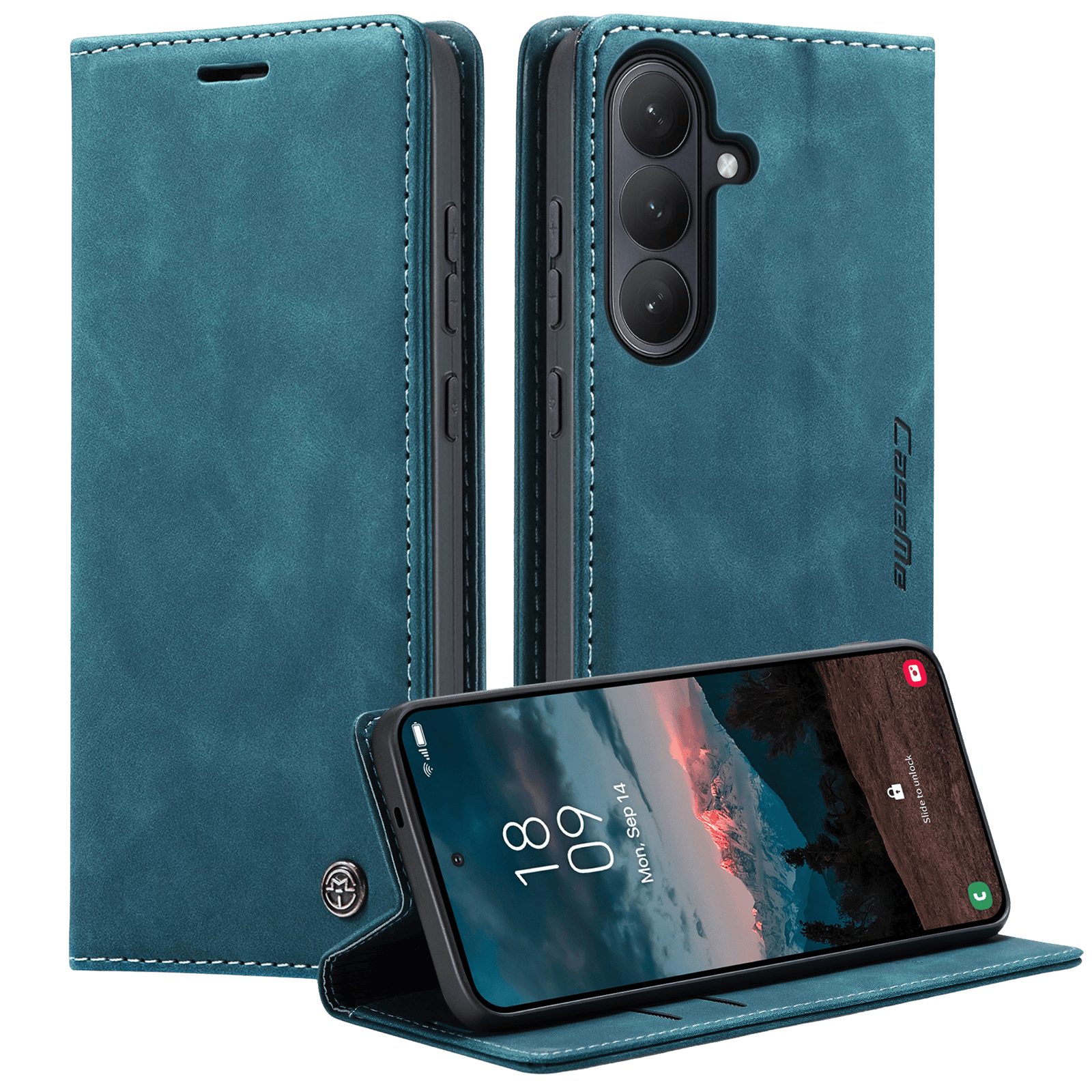 Caseme Samsung Galaxy S26 Plus Business Bookcase Hoesje Blauw