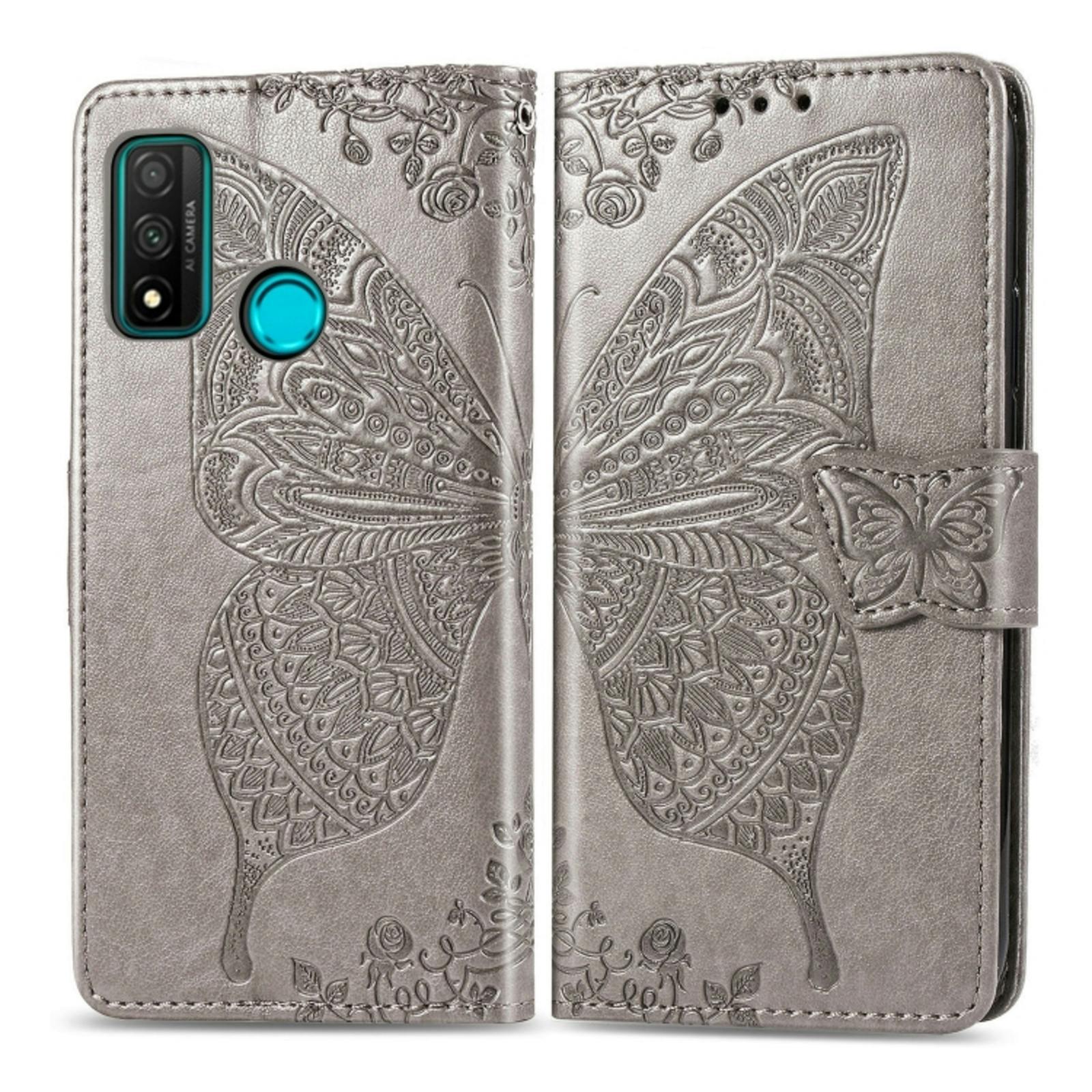 Comfycase P Smart 2020 Butterfly Booklet Telefoonhoesje Grijs