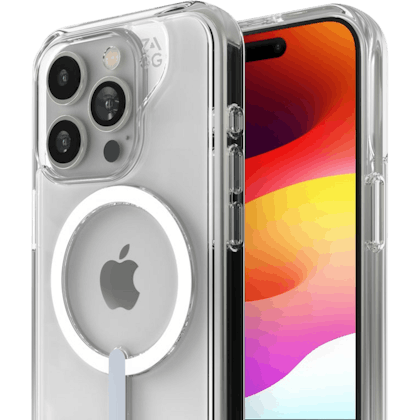 ZAGG iPhone 15 Pro Crystal Palace Kickstand Hoesje Transparant - Voorkant & achterkant