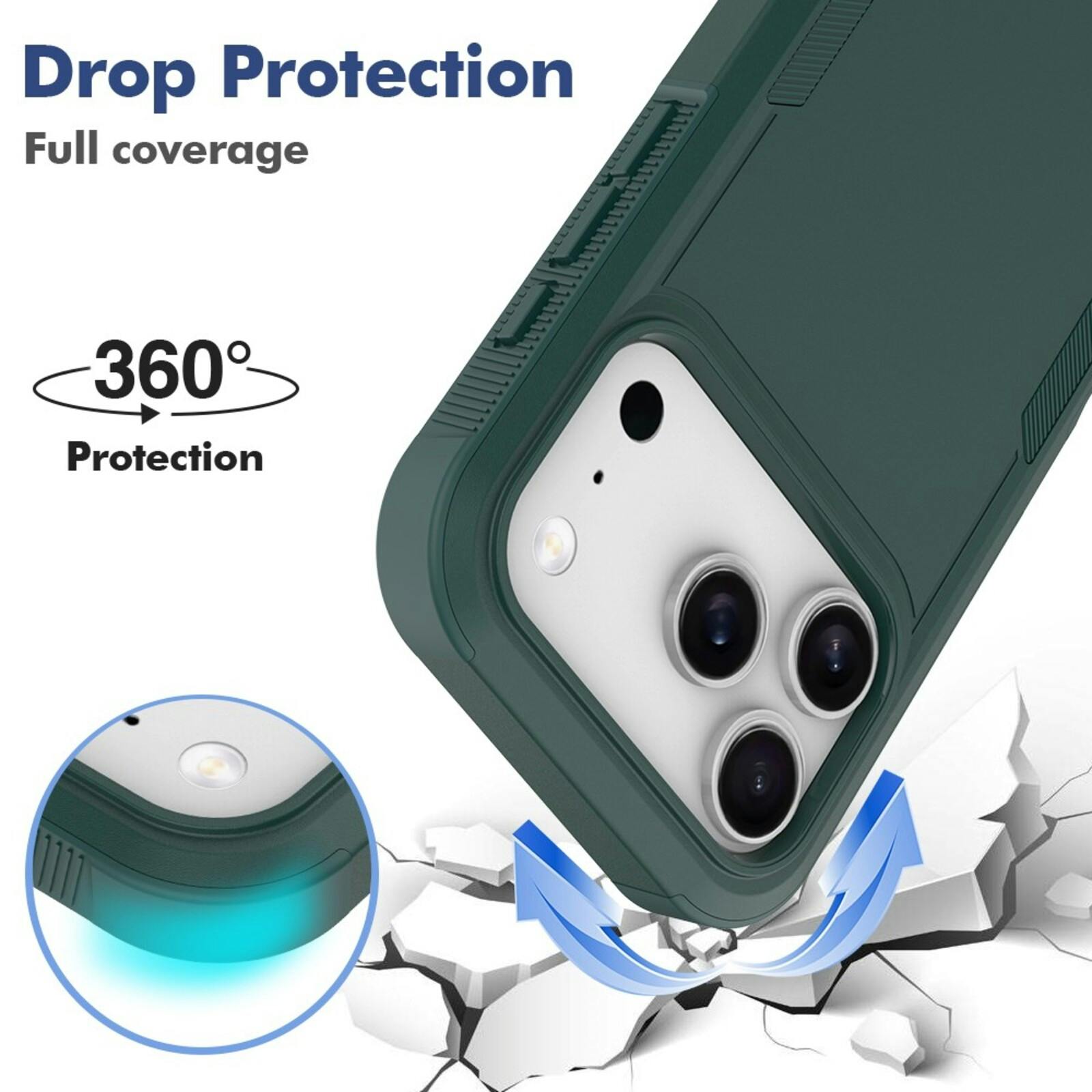 CaseBody Apple iPhone 17 Pro / 18 Pro Rugged Armor Back Cover Groen