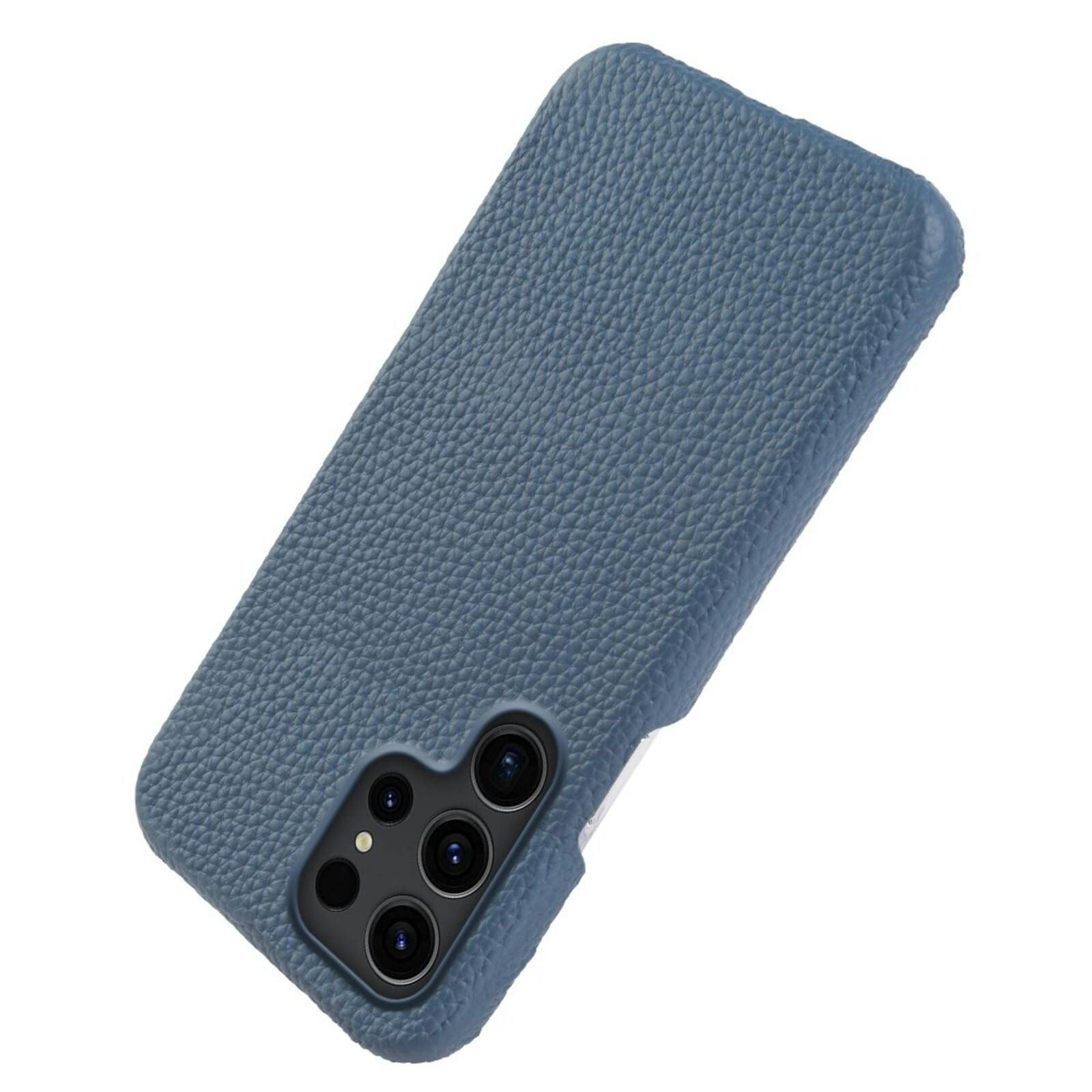 Fashion Samsung Galaxy S26 Ultra Magnetisch Hoesje Echt Leer Blauw