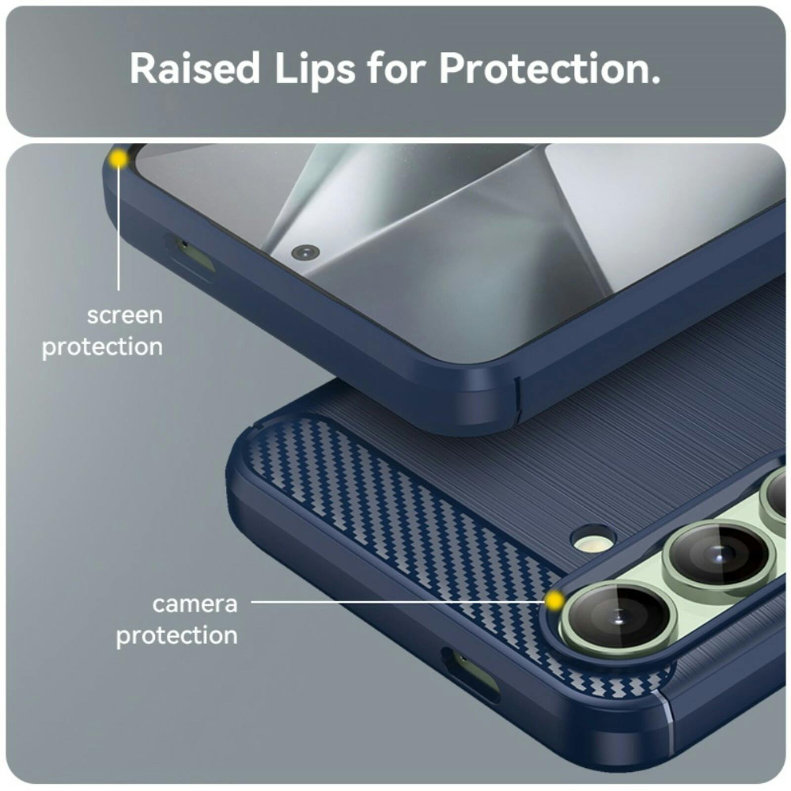 Mocaa Samsung Galaxy S24 FE Schokbestendig Hoesje Blauw