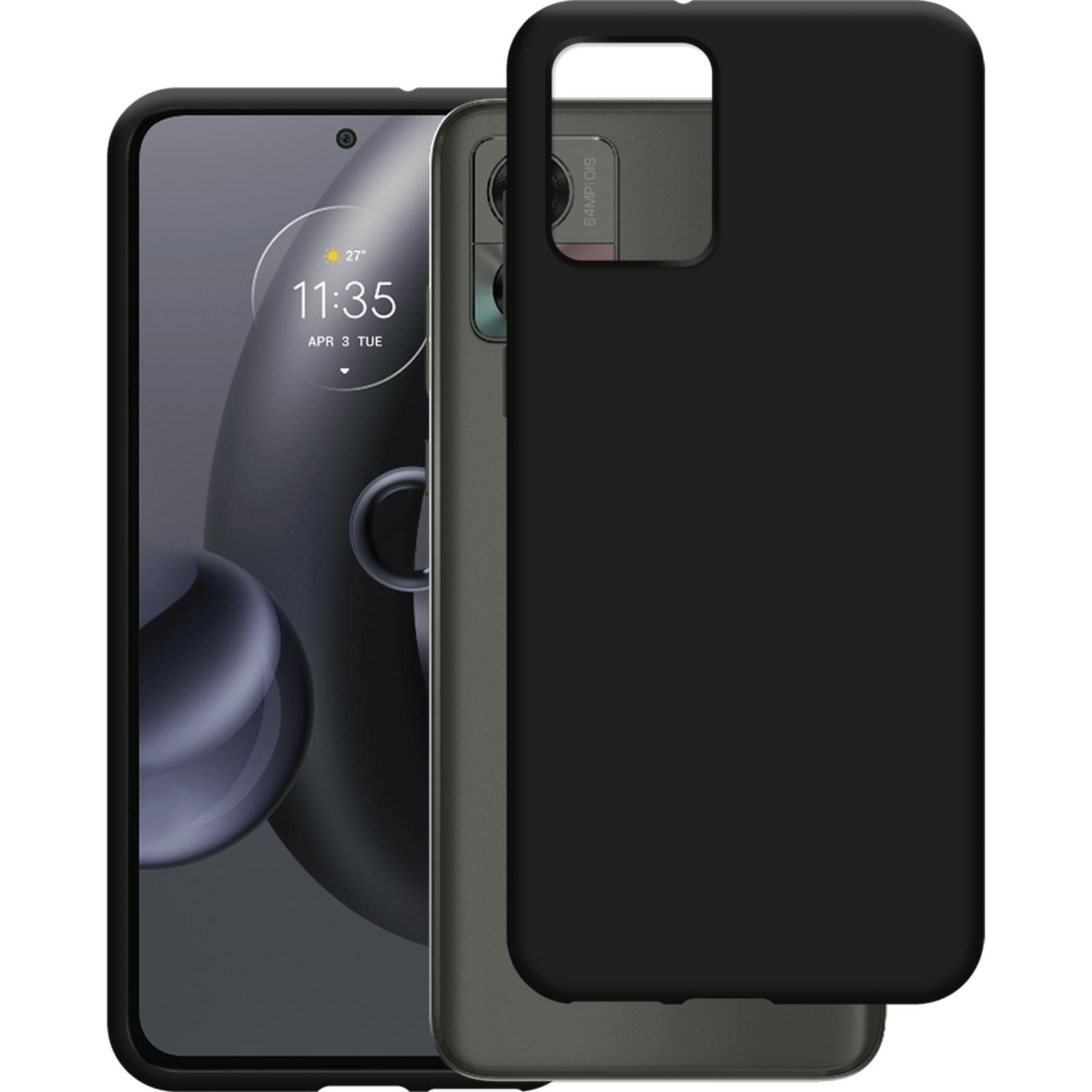 Just in Case Edge 30 Neo Siliconen Hoesje Zwart