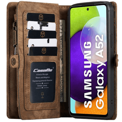 Caseme Samsung Galaxy A52(s) Vintage Wallet Hoesje Bruin