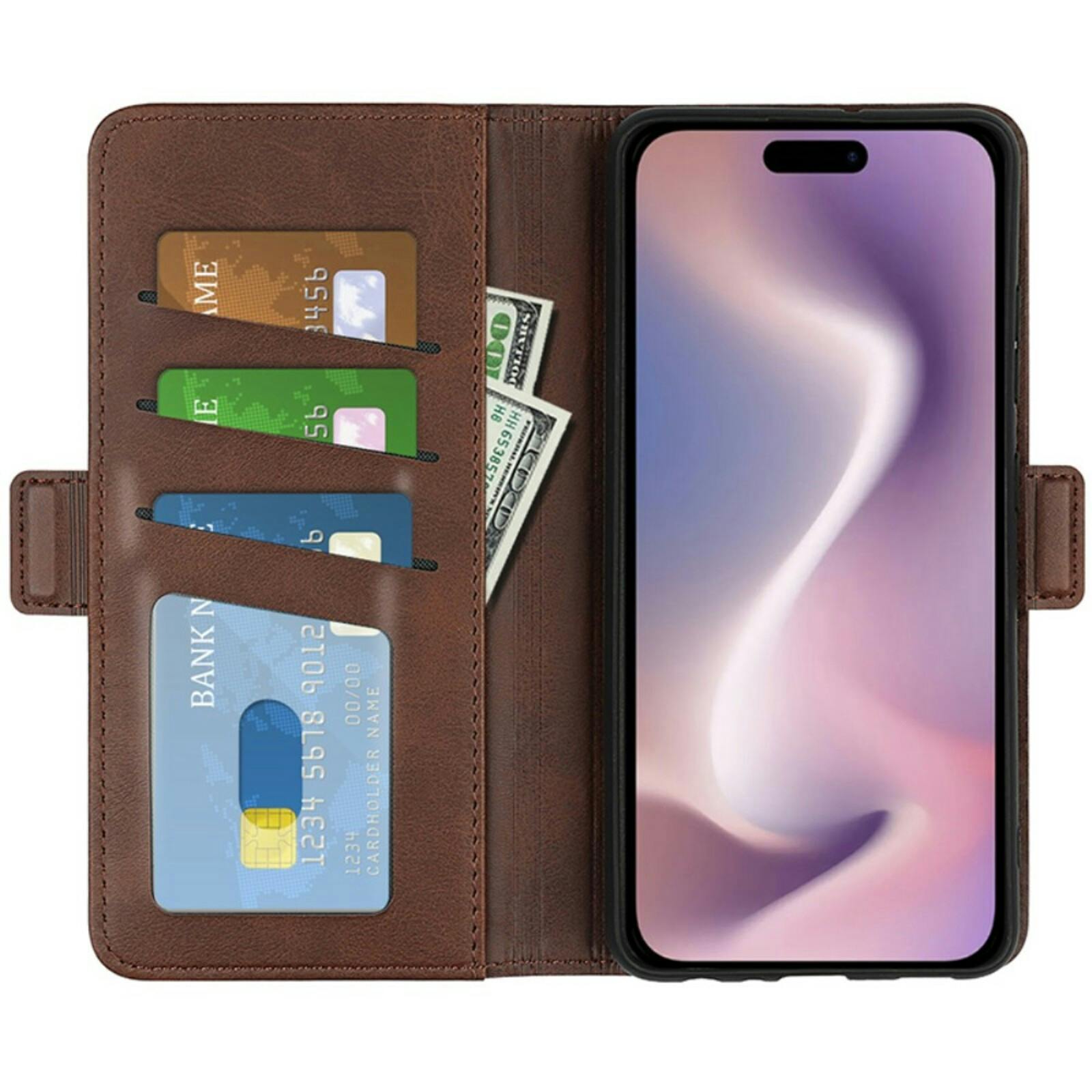 Comfycase Apple iPhone 16 Pro Bookcase Hoesje Bruin