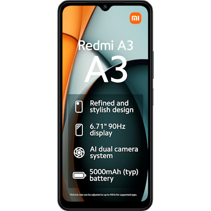 Xiaomi Redmi A3 Black - Voorkant