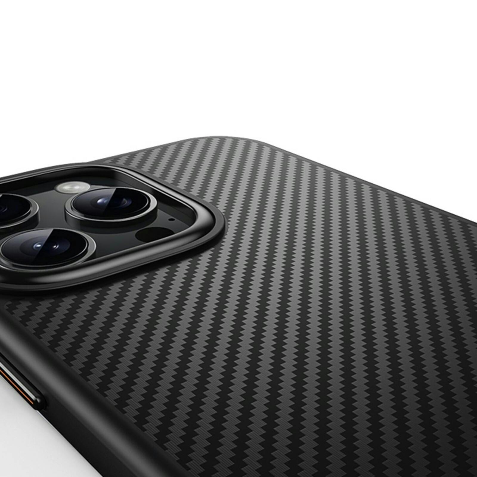 Mocaa iPhone 16 Pro Max Slim Carbon Pantser MagSafe Case Zwart