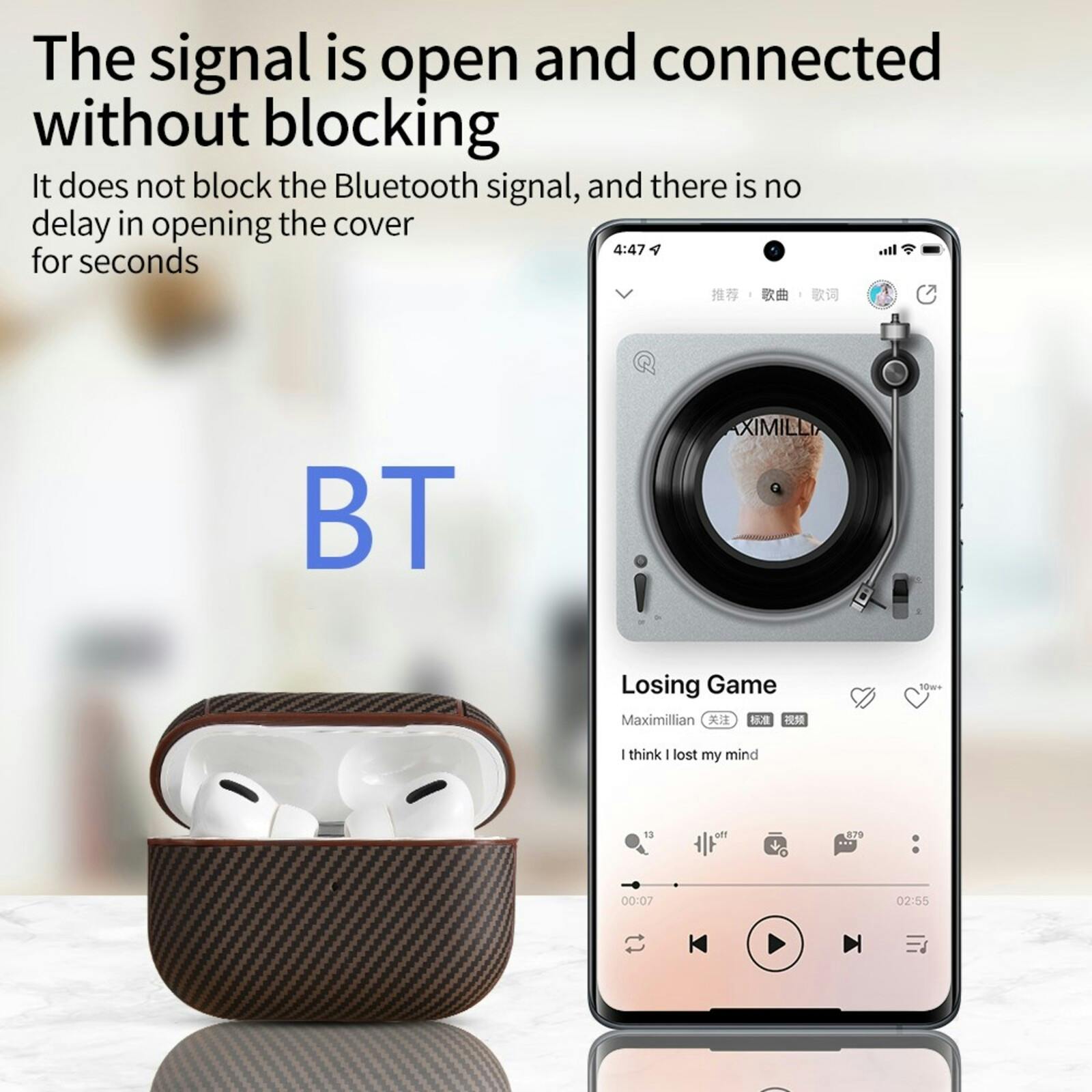 CaseBody AirPods Pro 2 Carbon Hoesje met Haak Zwart