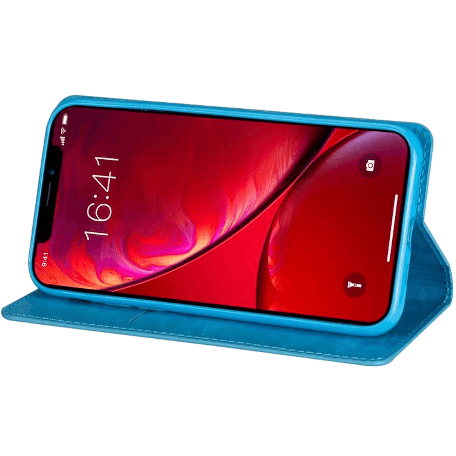 Comfycase iPhone 12 (Pro) Flash Powder Slim-Fit Flipcover Blauw