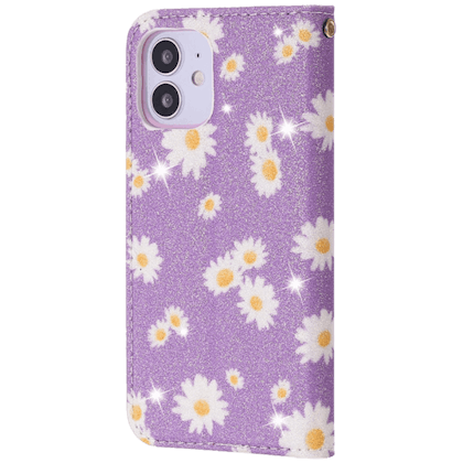 Comfycase iPhone 12 (Pro) Daisy Bookcase Hoesje Paars