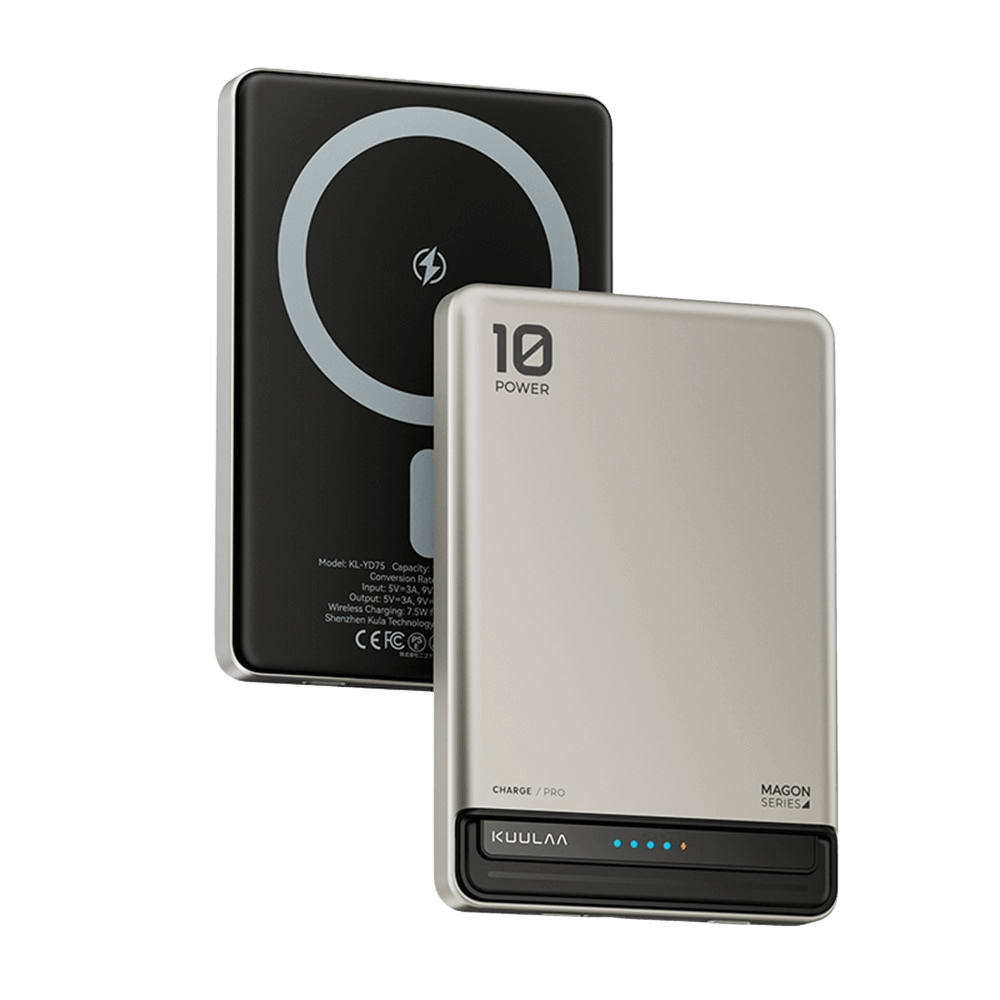 Kuulaa MagOn Powerbank Titanium-Zwart 10.000 mAh