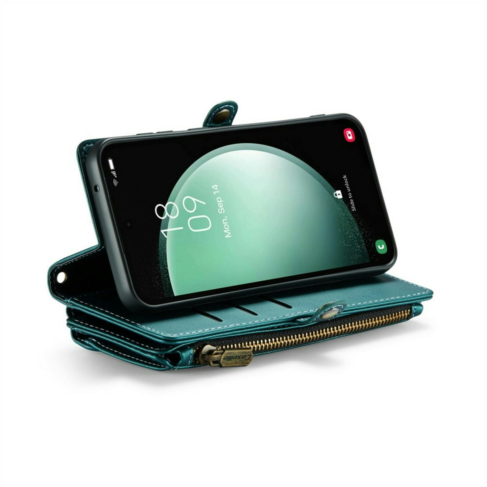 Caseme Samsung S23 FE Clutch Wallet met Koord Groen