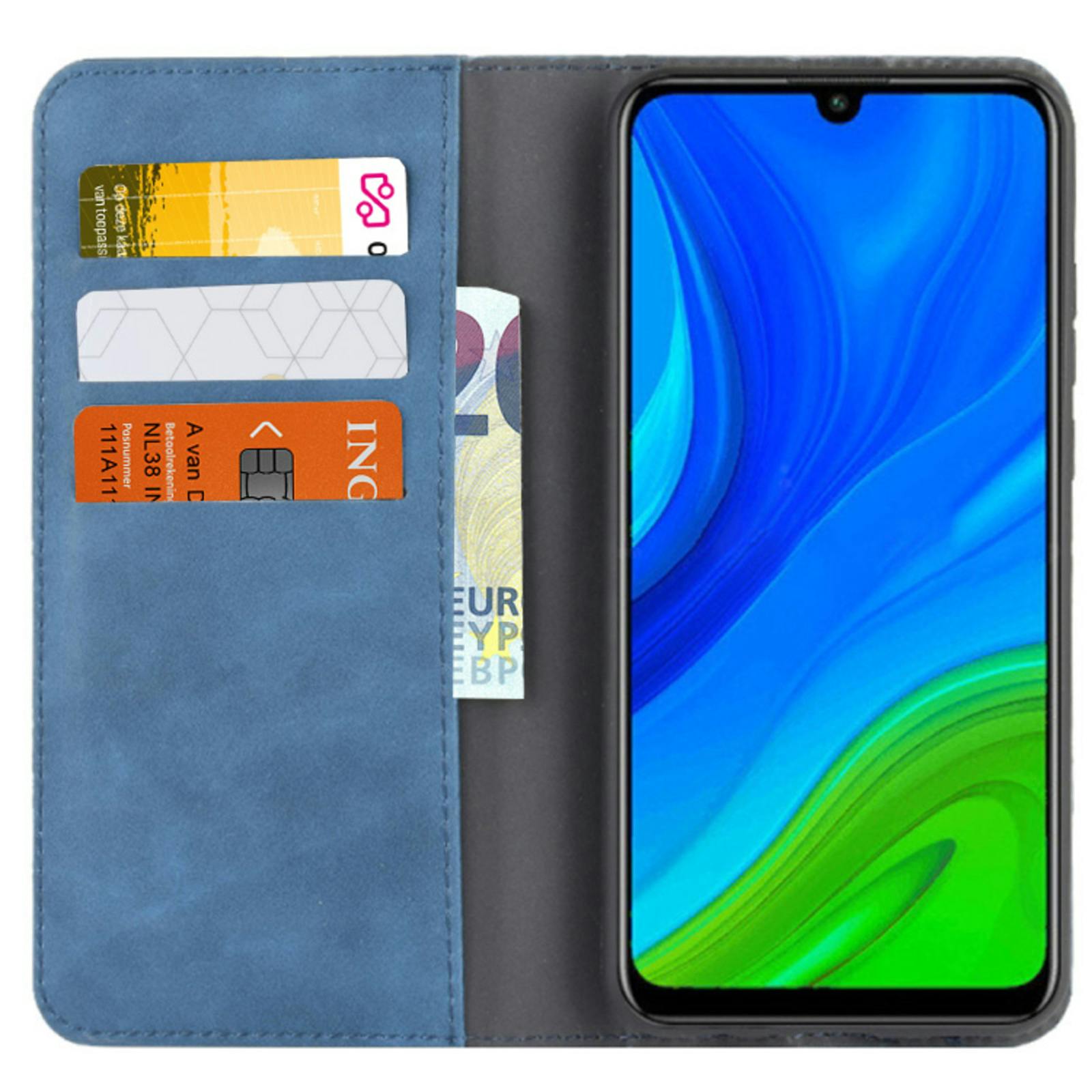 Mocaa Huawei P Smart 2020 Magnetisch Slim Fit Bookcase Hoesje Blauw