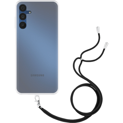 Just in Case Galaxy A15 TPU Hoesje Met Draagkoord Transparant - Voorkant