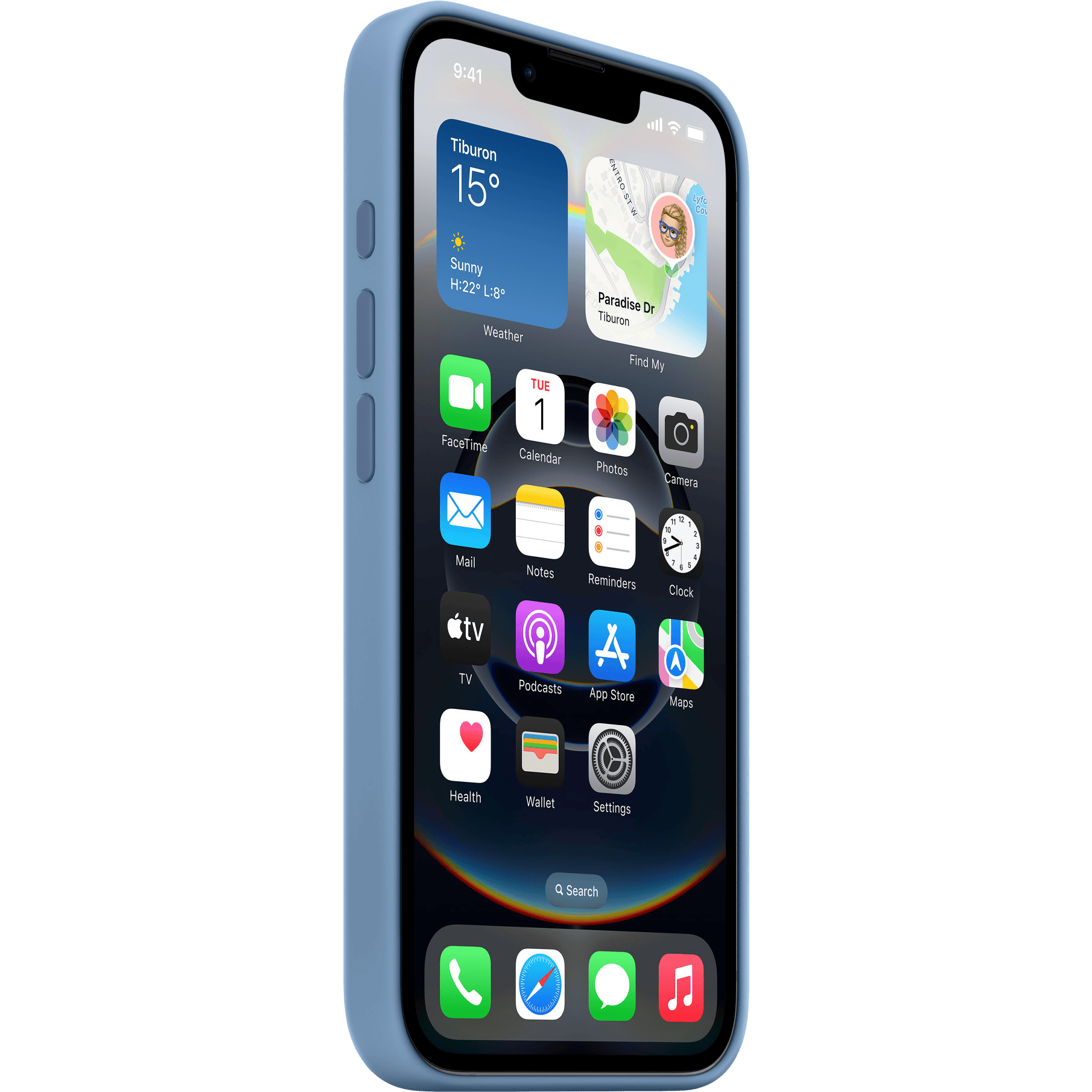 Apple iPhone 16e Siliconen Hoesje Winterblauw