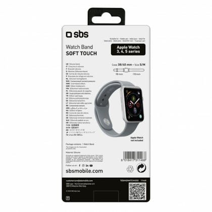 SBS Apple Watch Series 3/4/5/6/7/8/SE 40mm Band Grijs