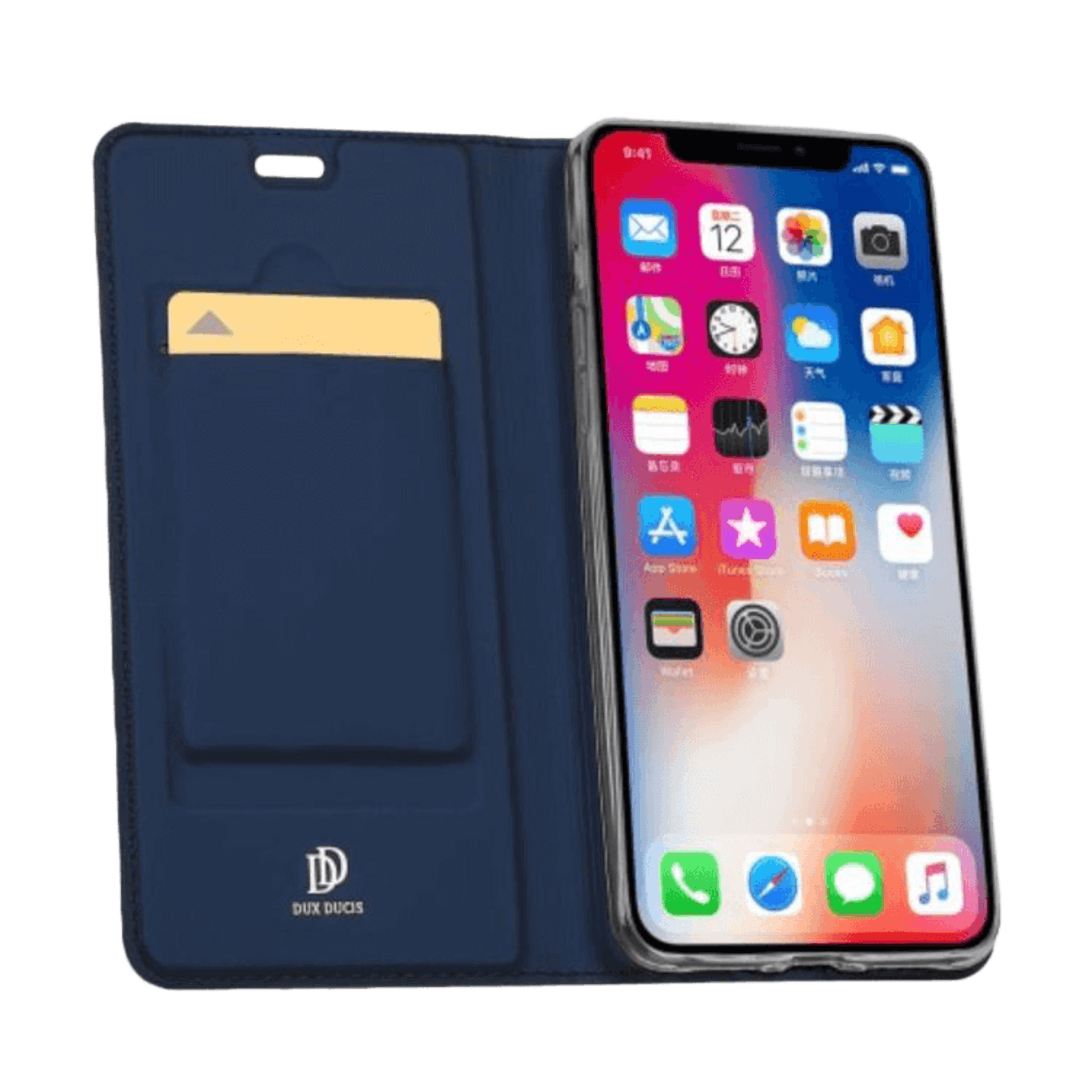 DUX DUCIS iPhone Xs Max Skin Pro Flip Case Hoesje Blauw