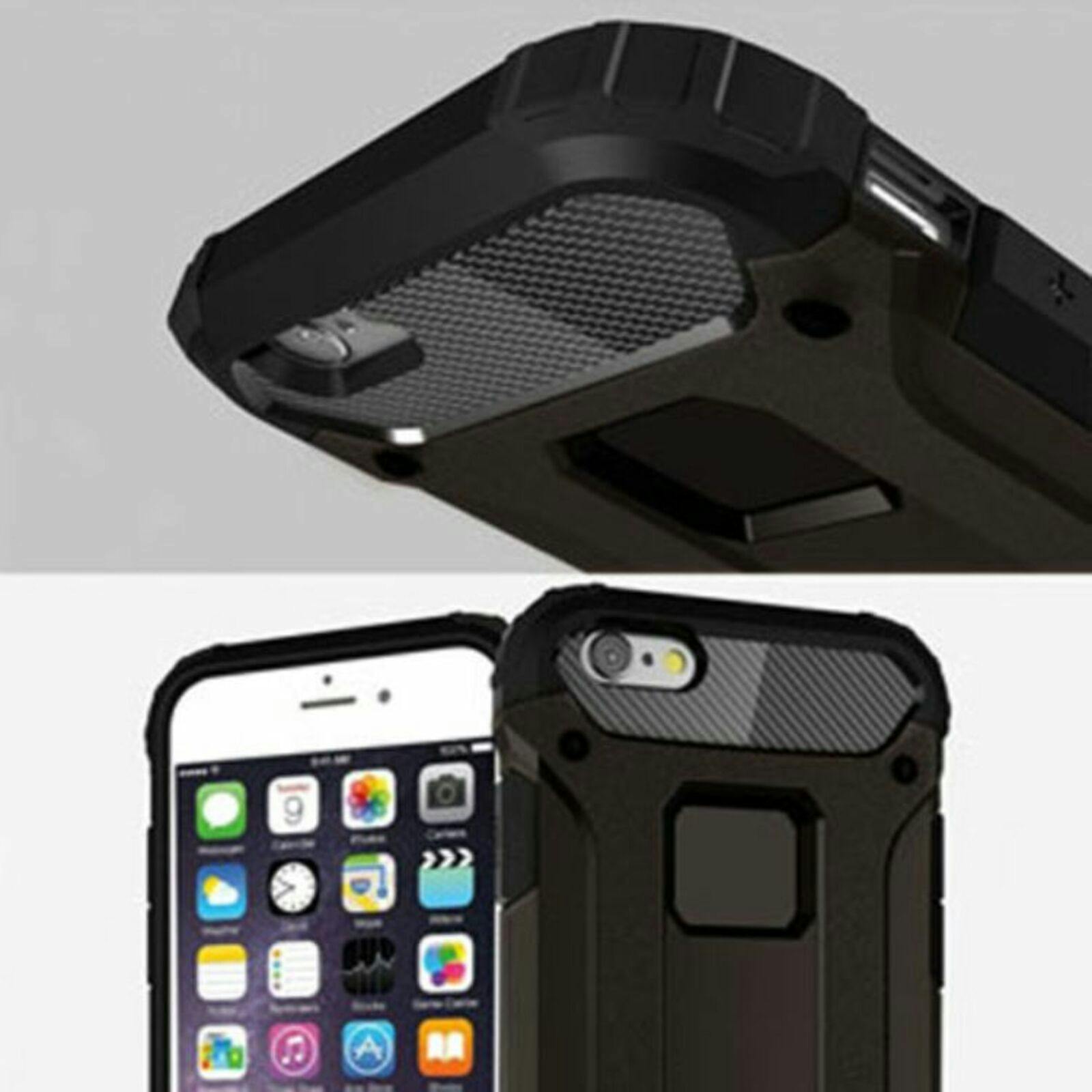 CaseBody iPhone 6(s) Plus Shockproof Steel Armor Hoesje Zwart