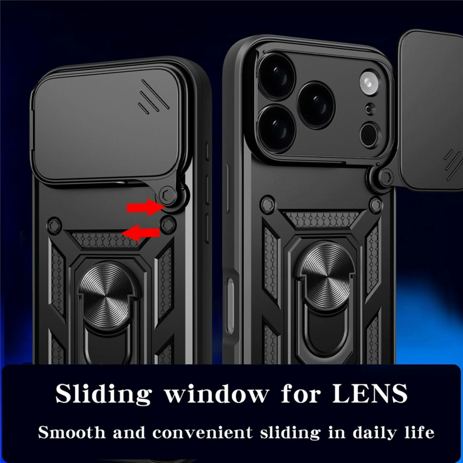 CaseBody Apple iPhone 17 Pro Max Shield Case met Camera-schuif Zwart