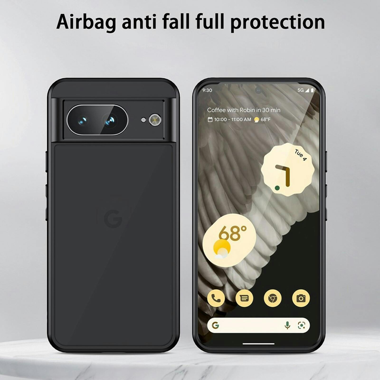 CaseBody Google Pixel 8a Airbag Schokbestendig Hoesje Zwart