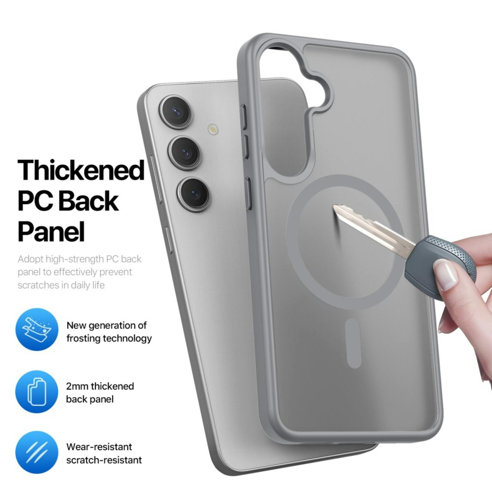 DUX DUCIS Samsung Galaxy S25 Mat MagSafe Hoesje Grijs