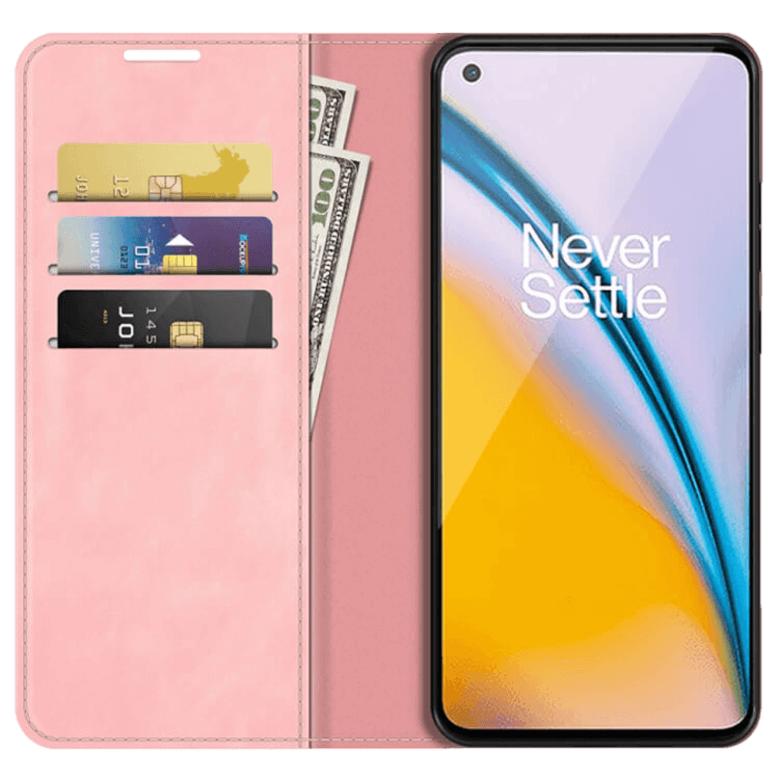 CaseBody OnePlus Nord 2 Folio Flip Case Hoesje Roze