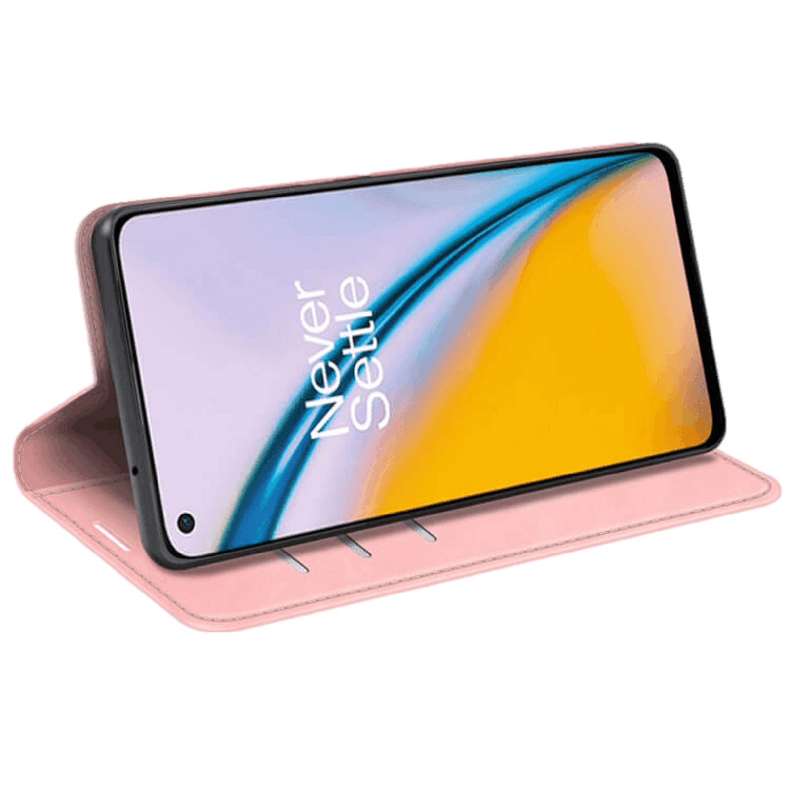 CaseBody OnePlus Nord 2 Folio Flip Case Hoesje Roze