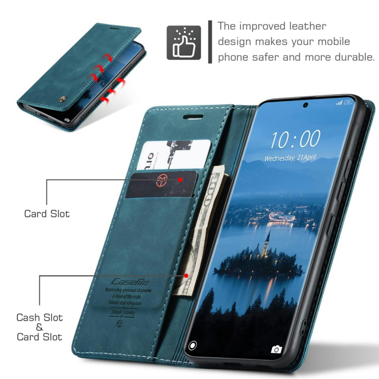 Caseme Xiaomi Redmi Note 14 Pro(+) 5G Business Wallet Hoesje Blauw