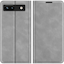 Just in Case Pixel 7a Magnetisch Portemonnee Hoesje Grijs - Voorkant & achterkant