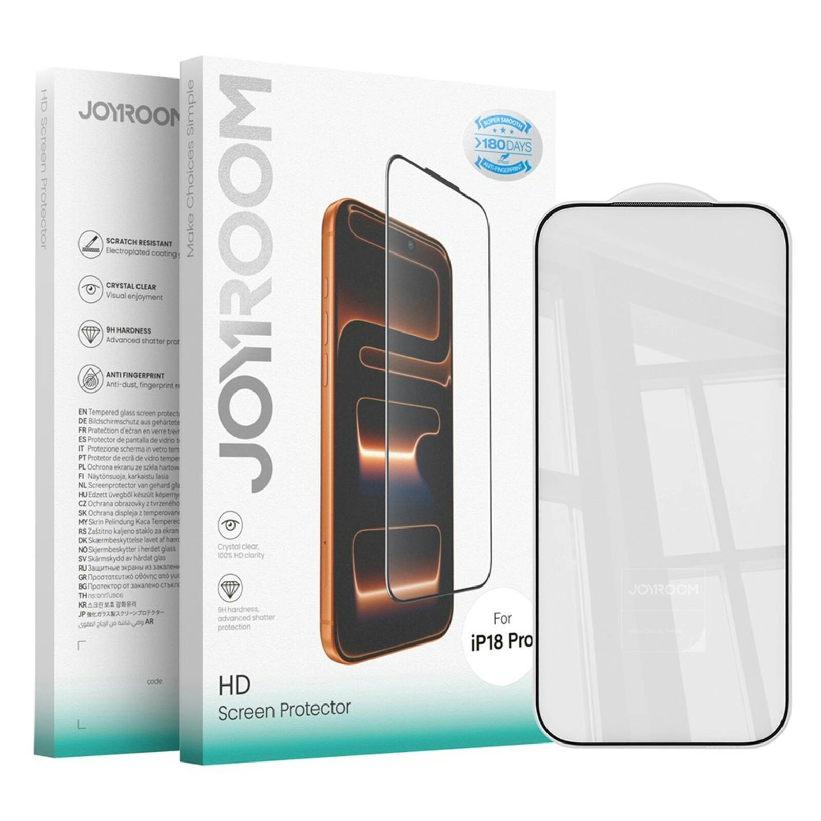 Joyroom Apple iPhone 17 Pro / 18 Pro Glass Full Screenprotector Transparant